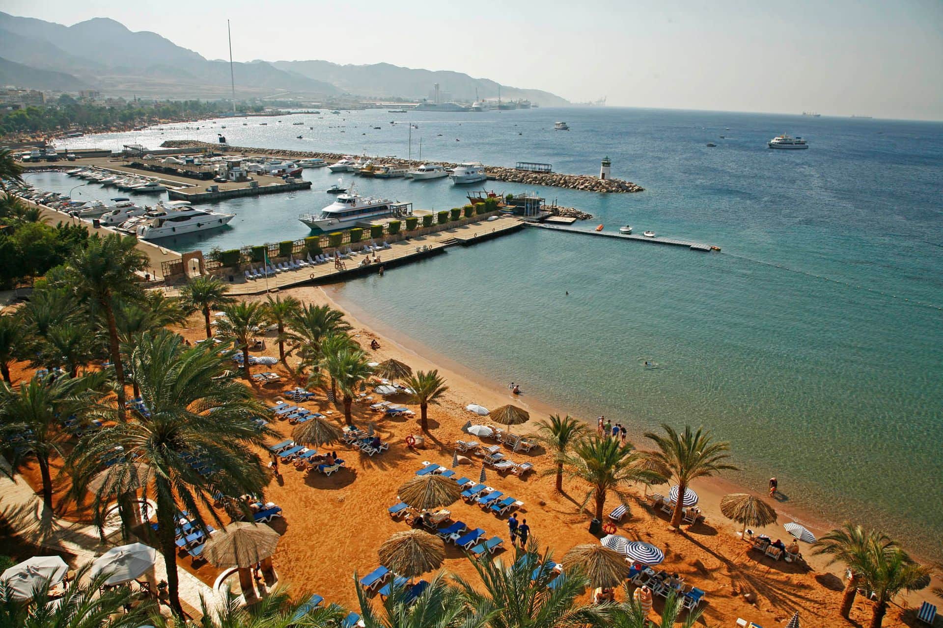 View overthe Beaches of Aqaba, Jordan.