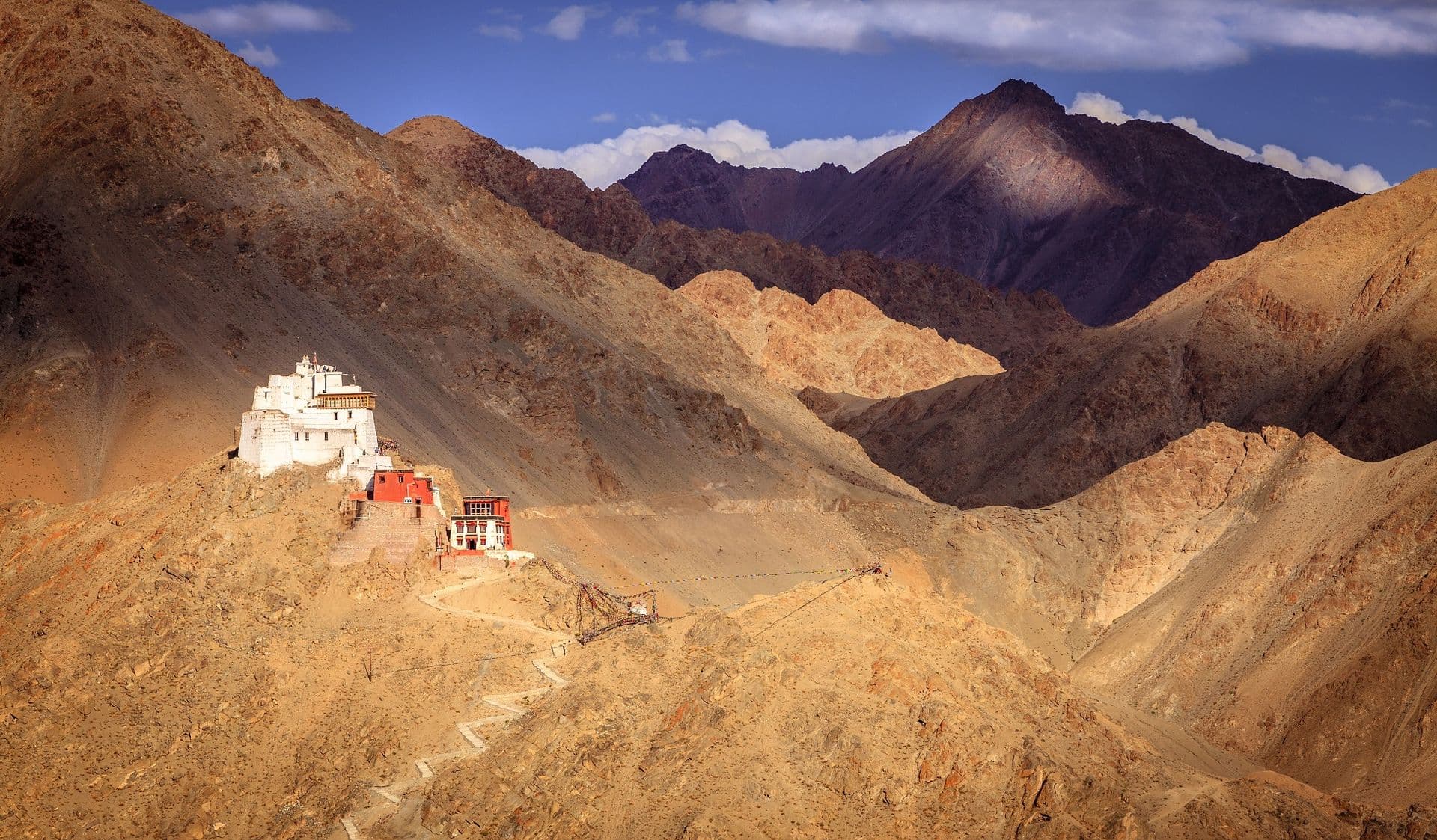 Sankar Buddhist Monastery in Leh, Ladakh, India