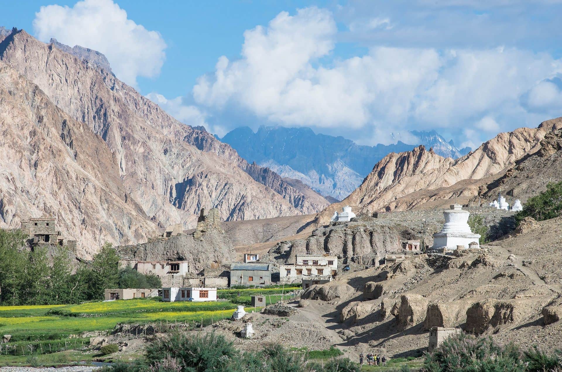 Ancient village along the Markha vally trek. Ladakh, Jammu amd Kashmir - India