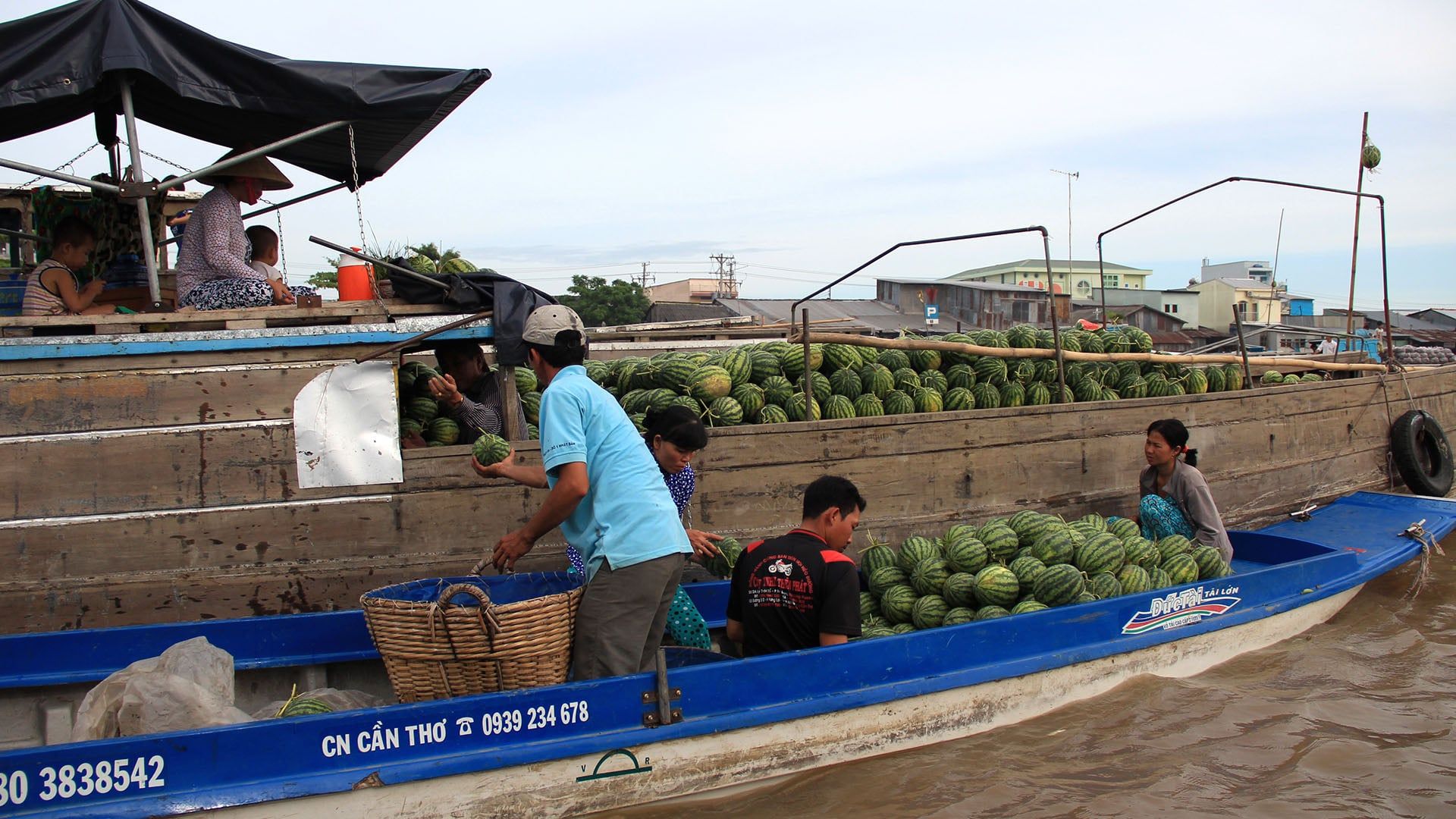 Floating market, Vietnam