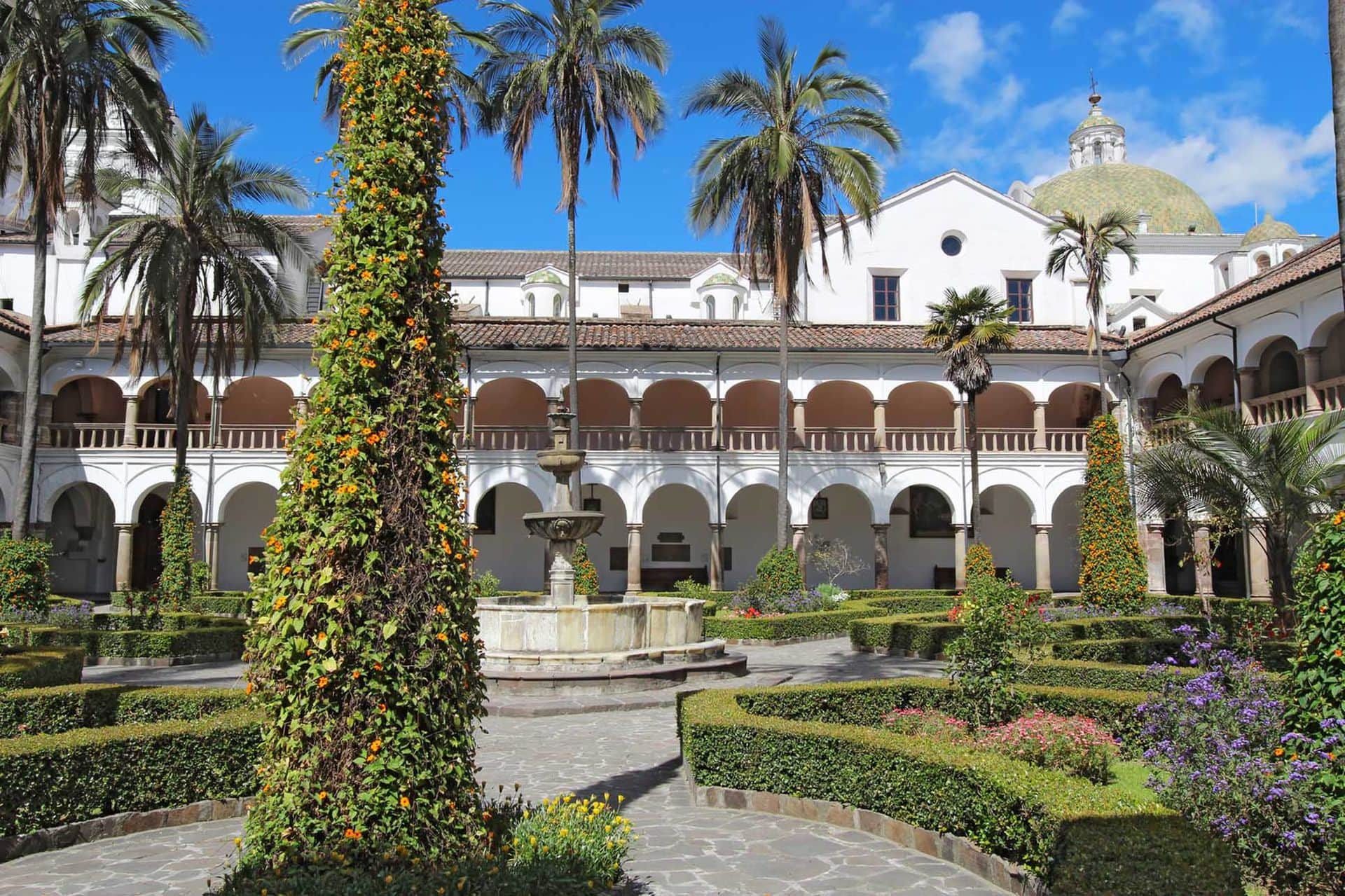 Courtyard at the church of San Francisco in Quito, Ecuador