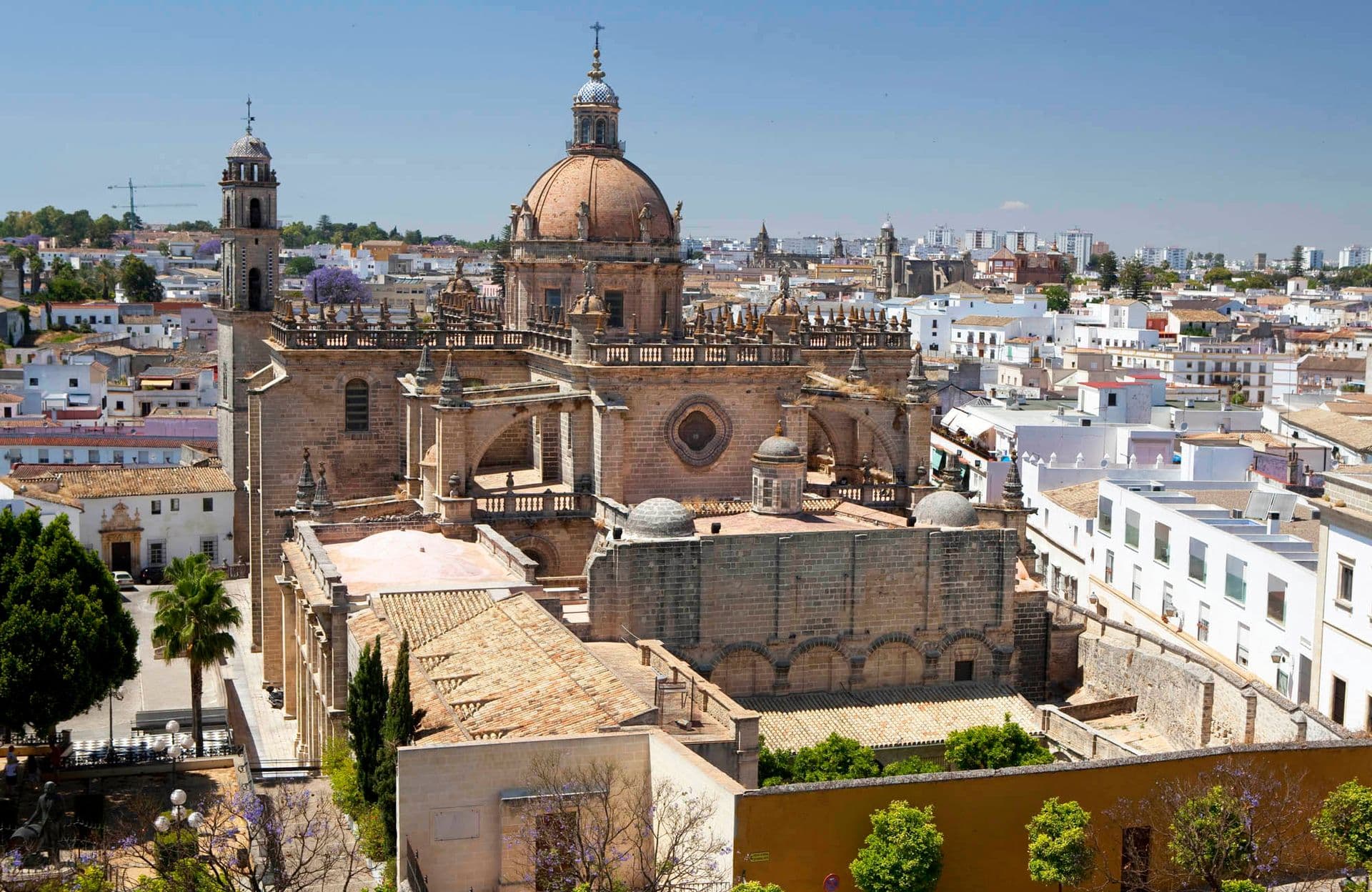 View from the Alcazar of the Cathedral, Jerez de la Frontera, Andalucia, Spain