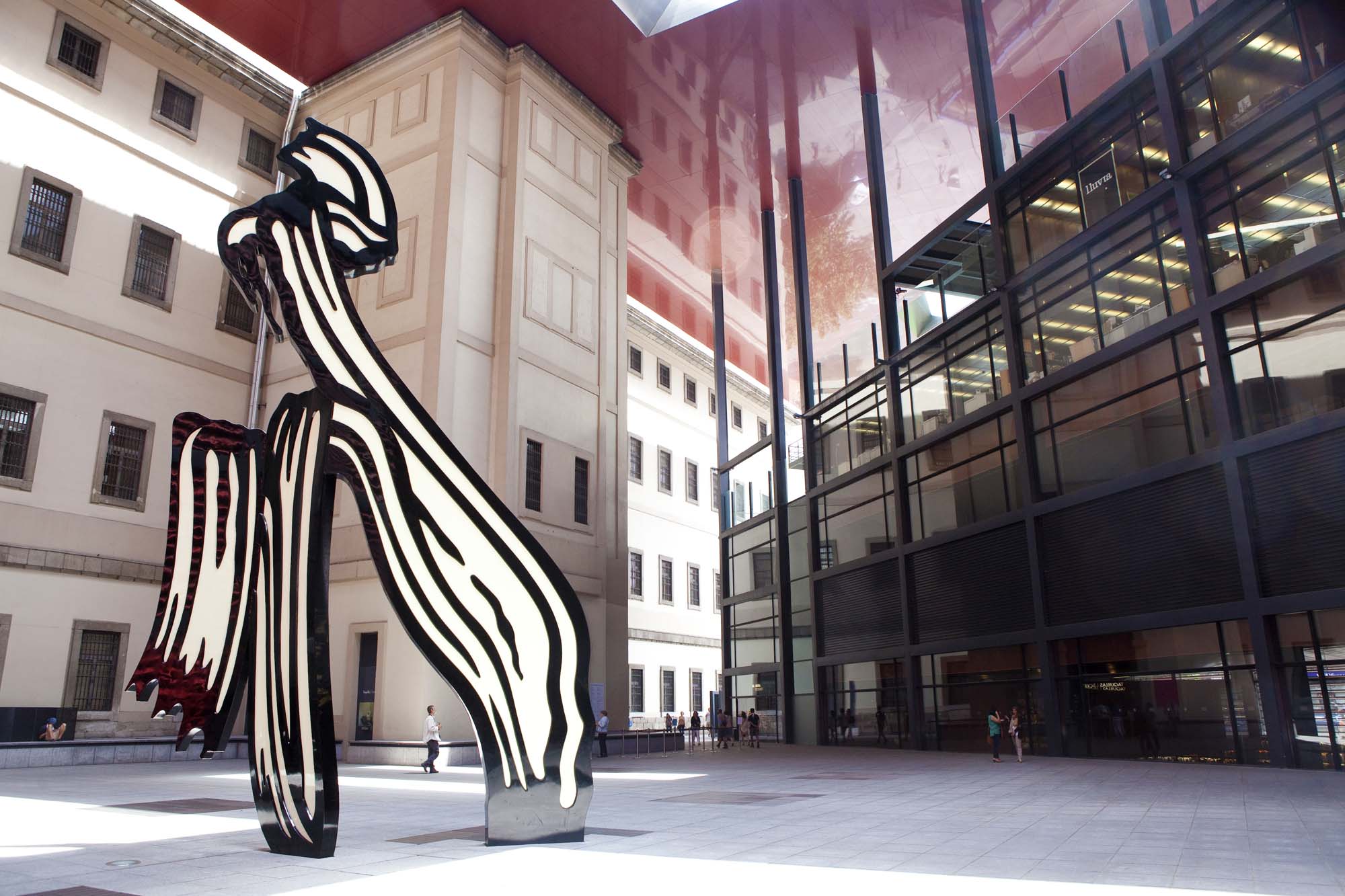 'Brushstroke' by Roy Lichtenstein oustide the Reina Sofia Museum, Madrid, Spain