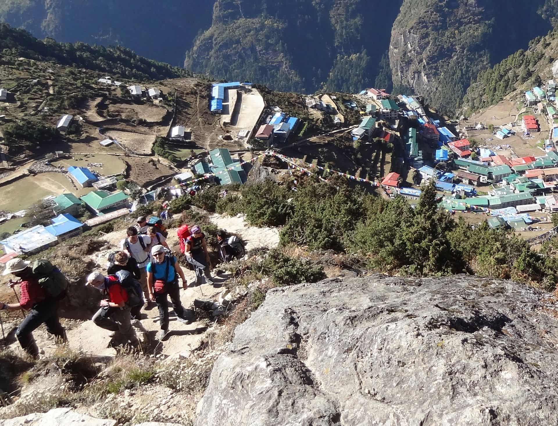 Stiff ascent from Namche