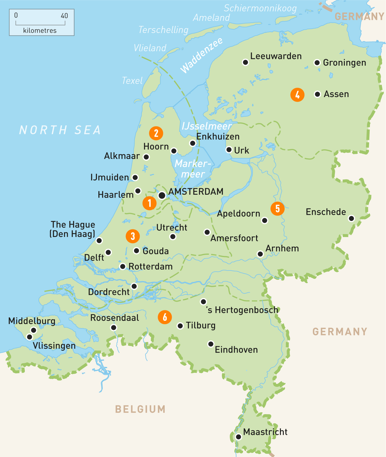 Show Me The Netherlands On A Map Map Of The Netherlands | Netherlands Regions | Rough Guides | Rough Guides