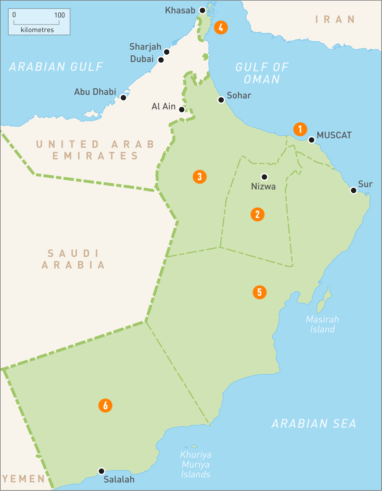 Oman Map With Regions Map Of Oman | Oman Regions | Rough Guides | Rough Guides