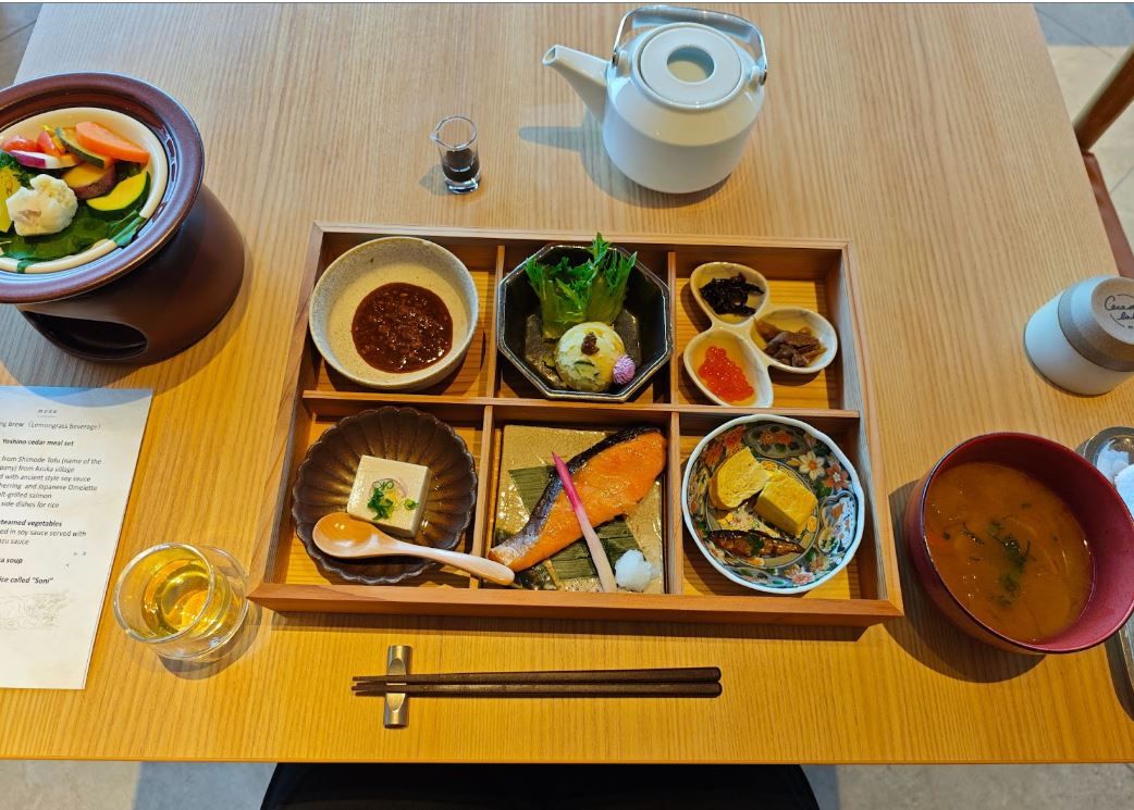 Breakfast at the Branchera Ishibutai Terrace Hotel, Asuka, Japan © Dre Roelandt