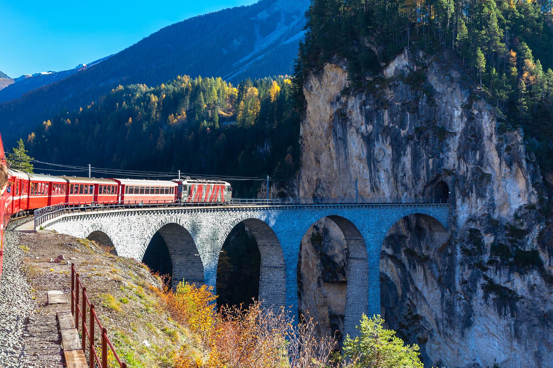 Bernina Express in Switzerland ©  Peter Stein/Shutterstock