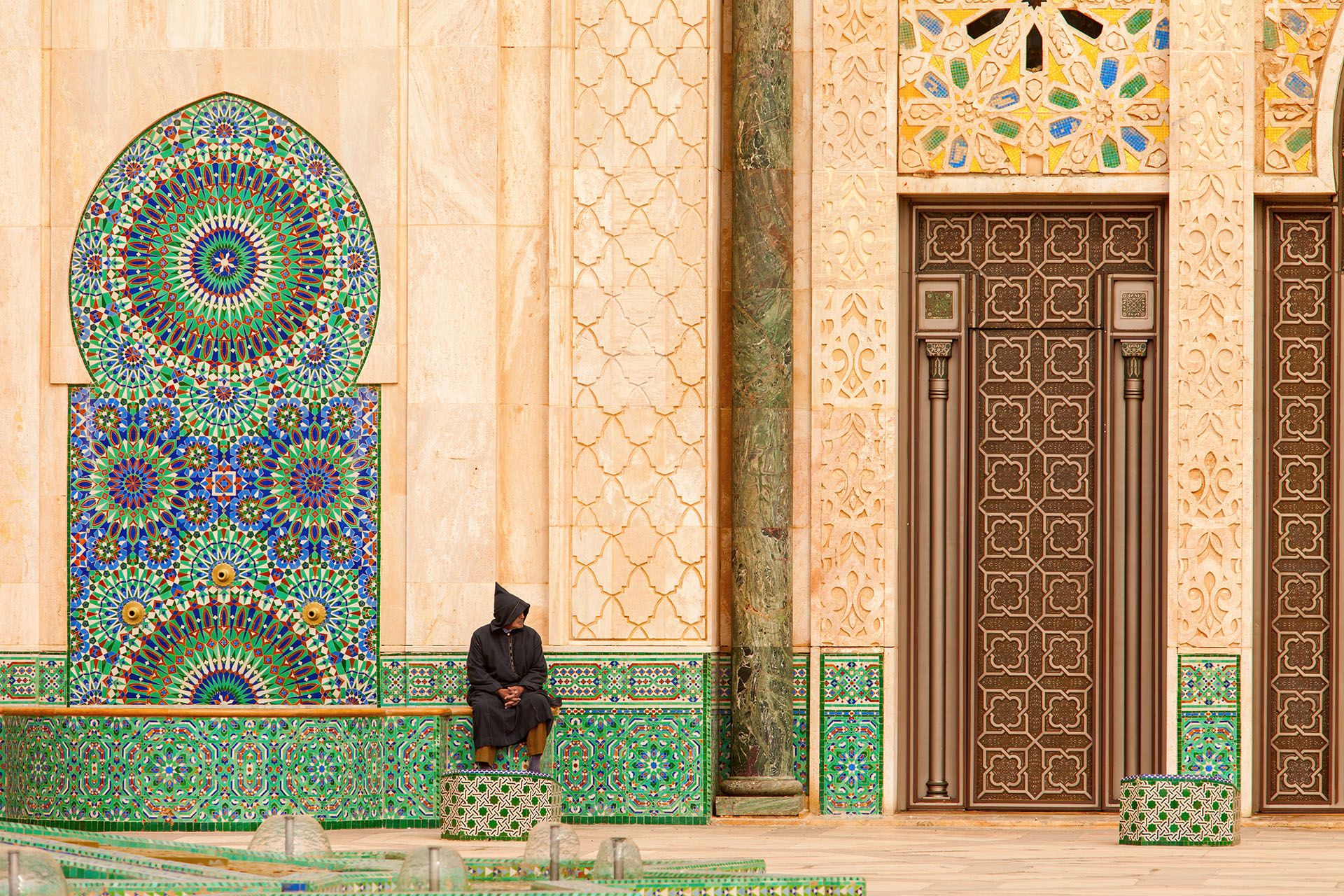 The Hassan II Mosque or Grande Mosquée Hassan II is a mosque in Casablanca © Shutterstock