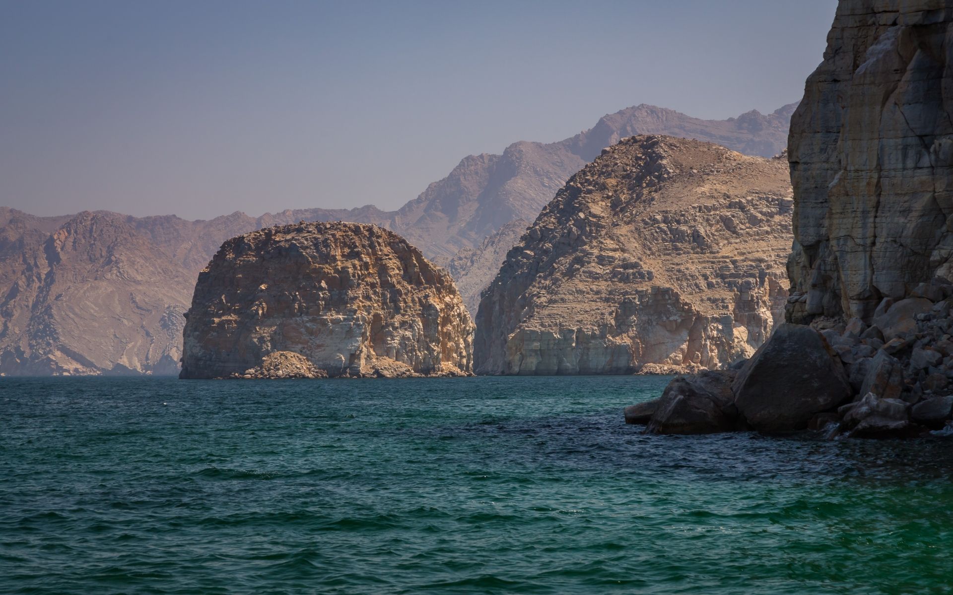 Dramatic coastal scenery in Khasab, Oman