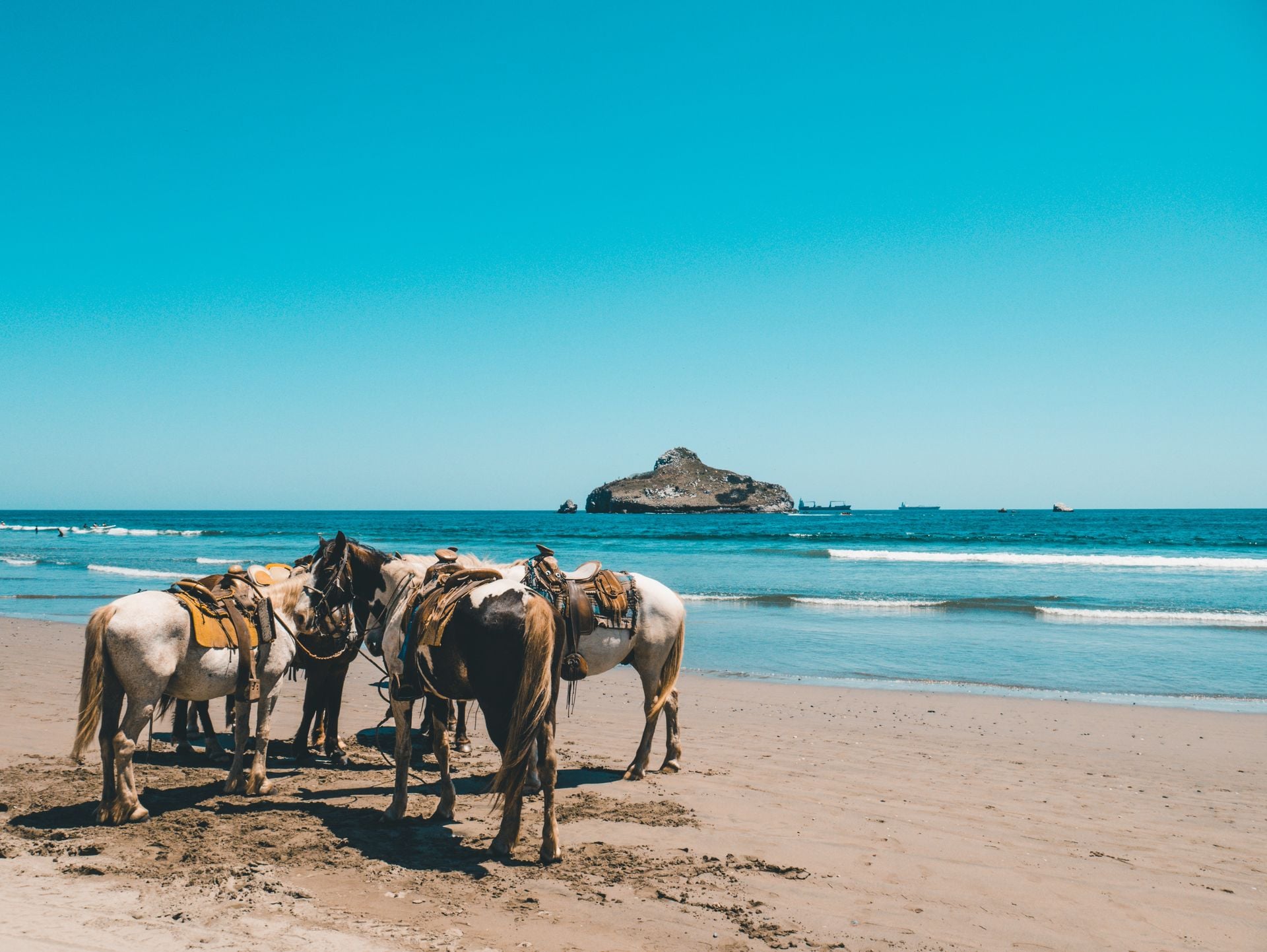 Horseback riding on the beach in Mexico