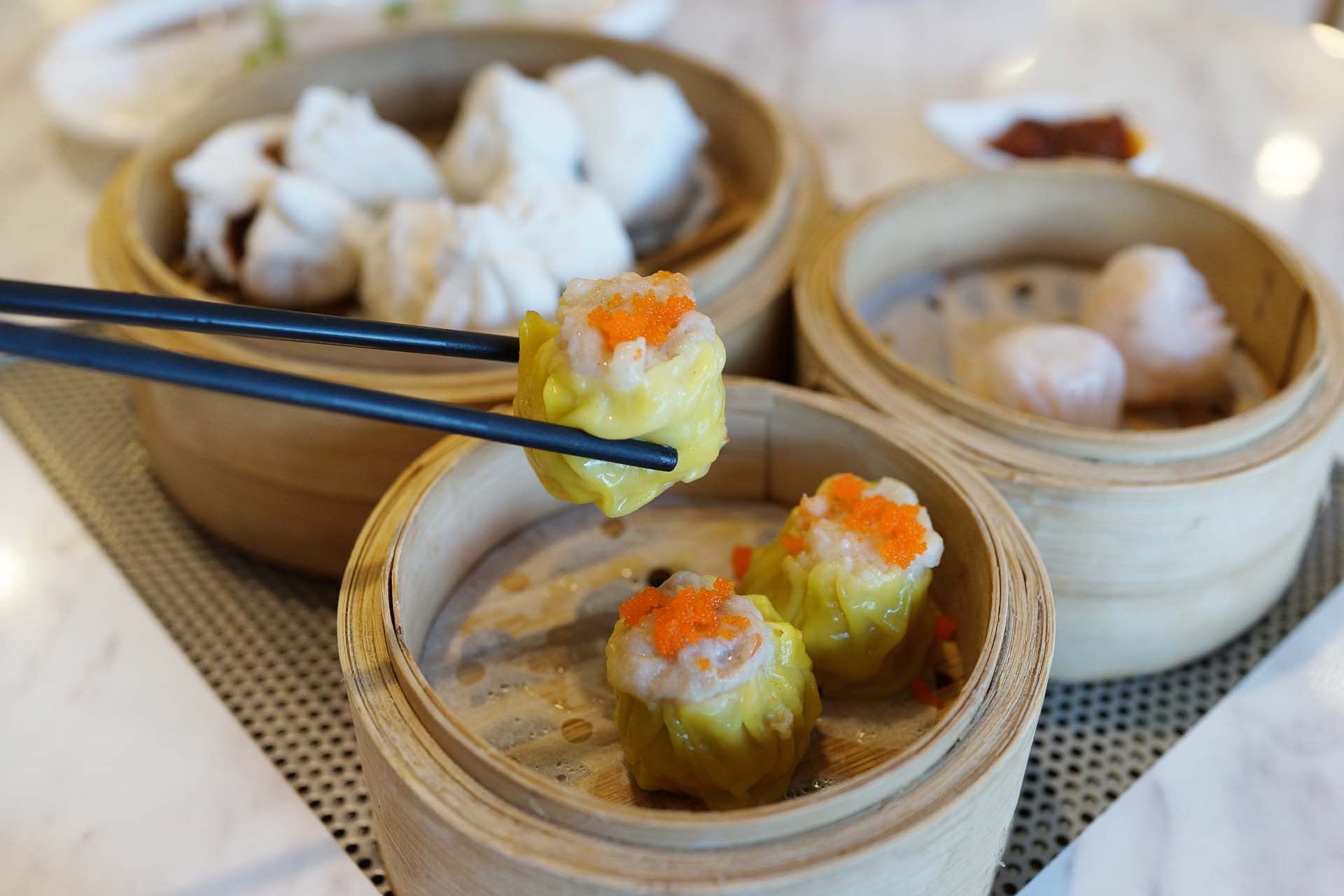 Dim Sum in bamboo steamer, Chinese cuisine