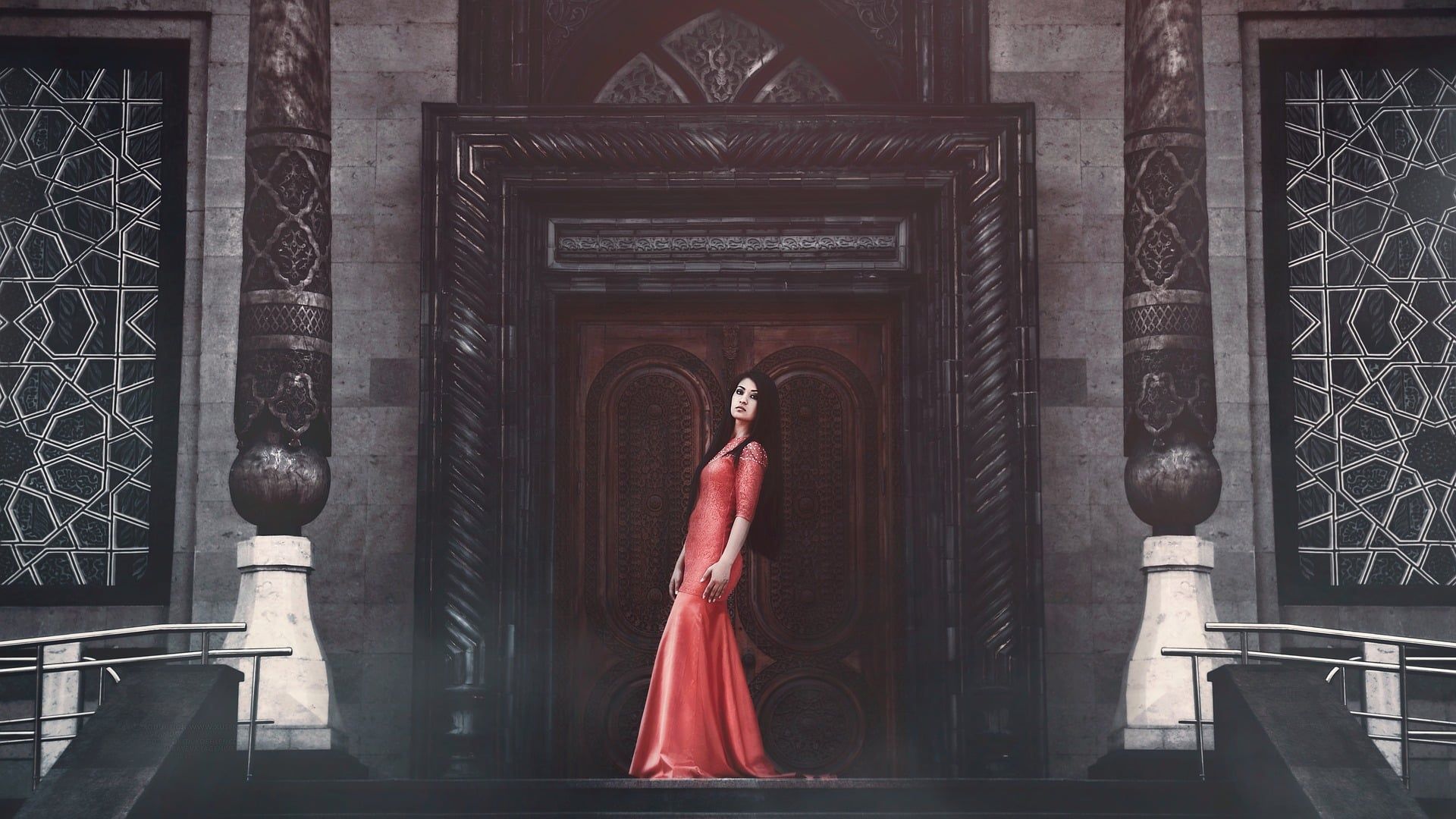 Red dress in Uzbekistan