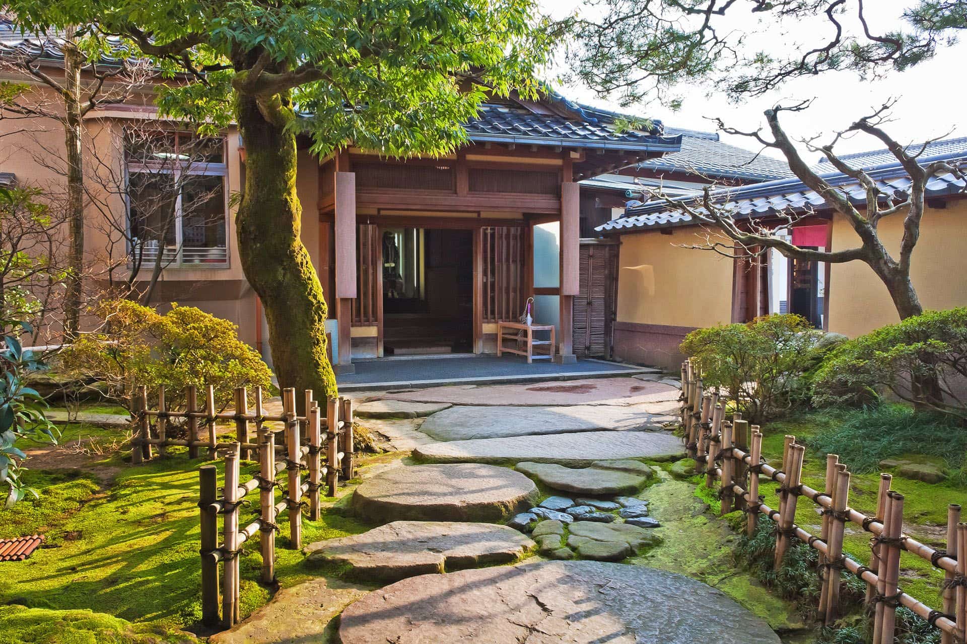 Japanese garden in Nagamachi Samurai District, Kanazawa city