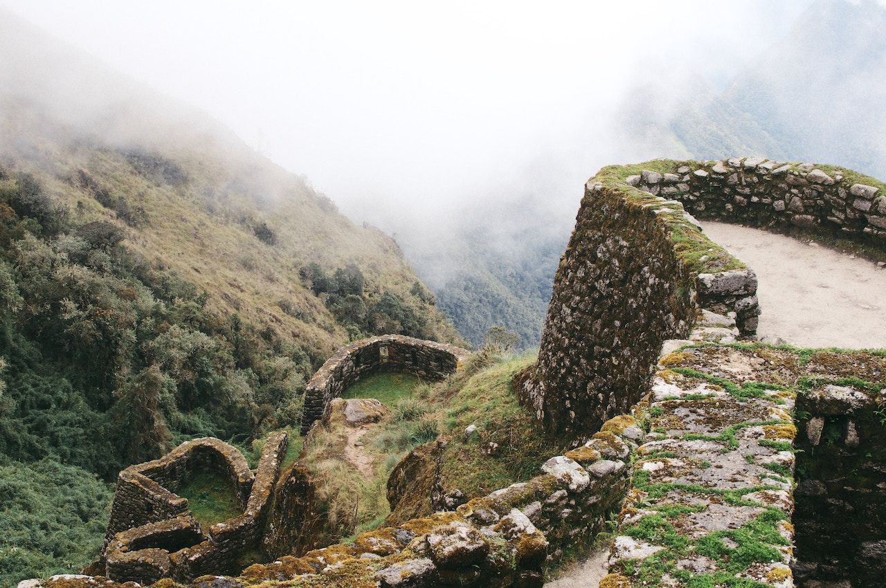 Mountainside ruins, Peru