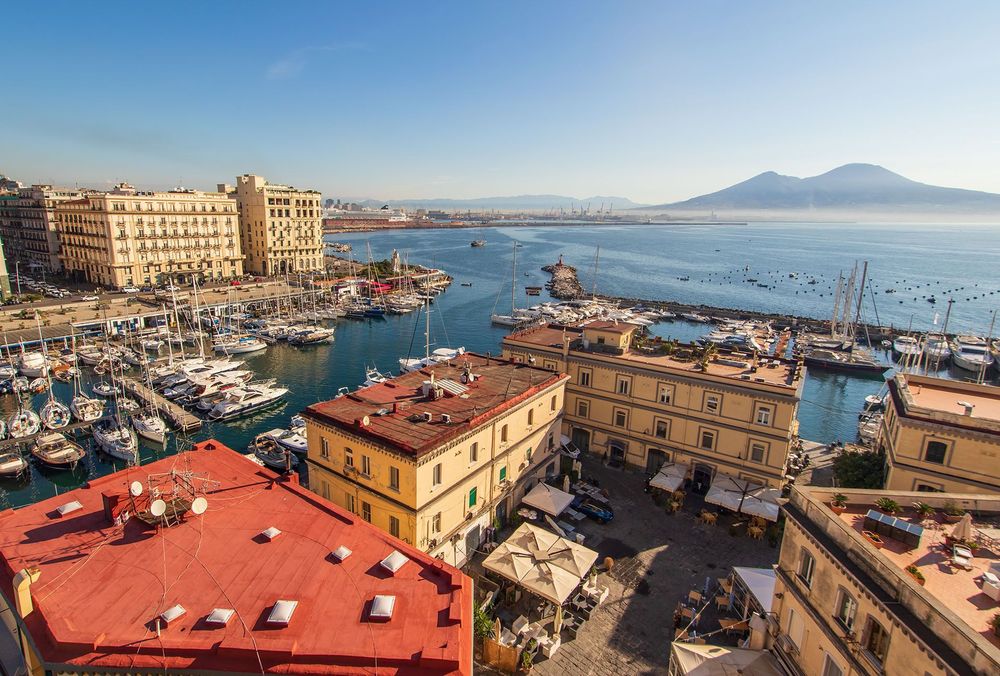 Gulf of Naples and Vesuvius volcano seen from Castel dell'Ovo © Shutterstock