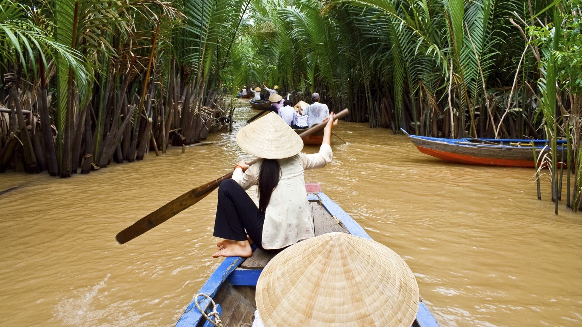 boat on Mekong river, Vietnam