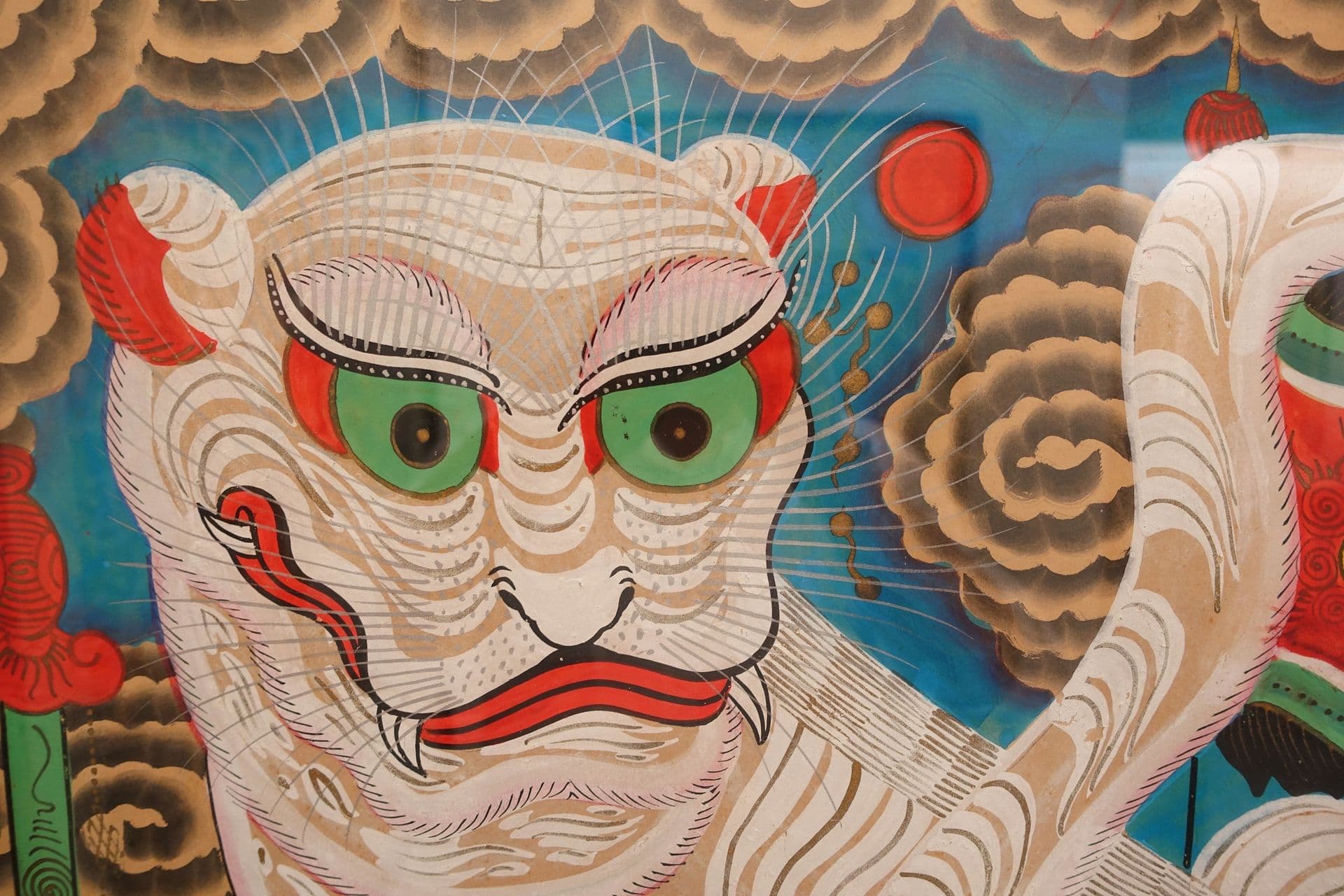 Five tigers, Hang Trong painting, Hanoi, paper, Vietnam National Museum of Fine Arts, Hanoi