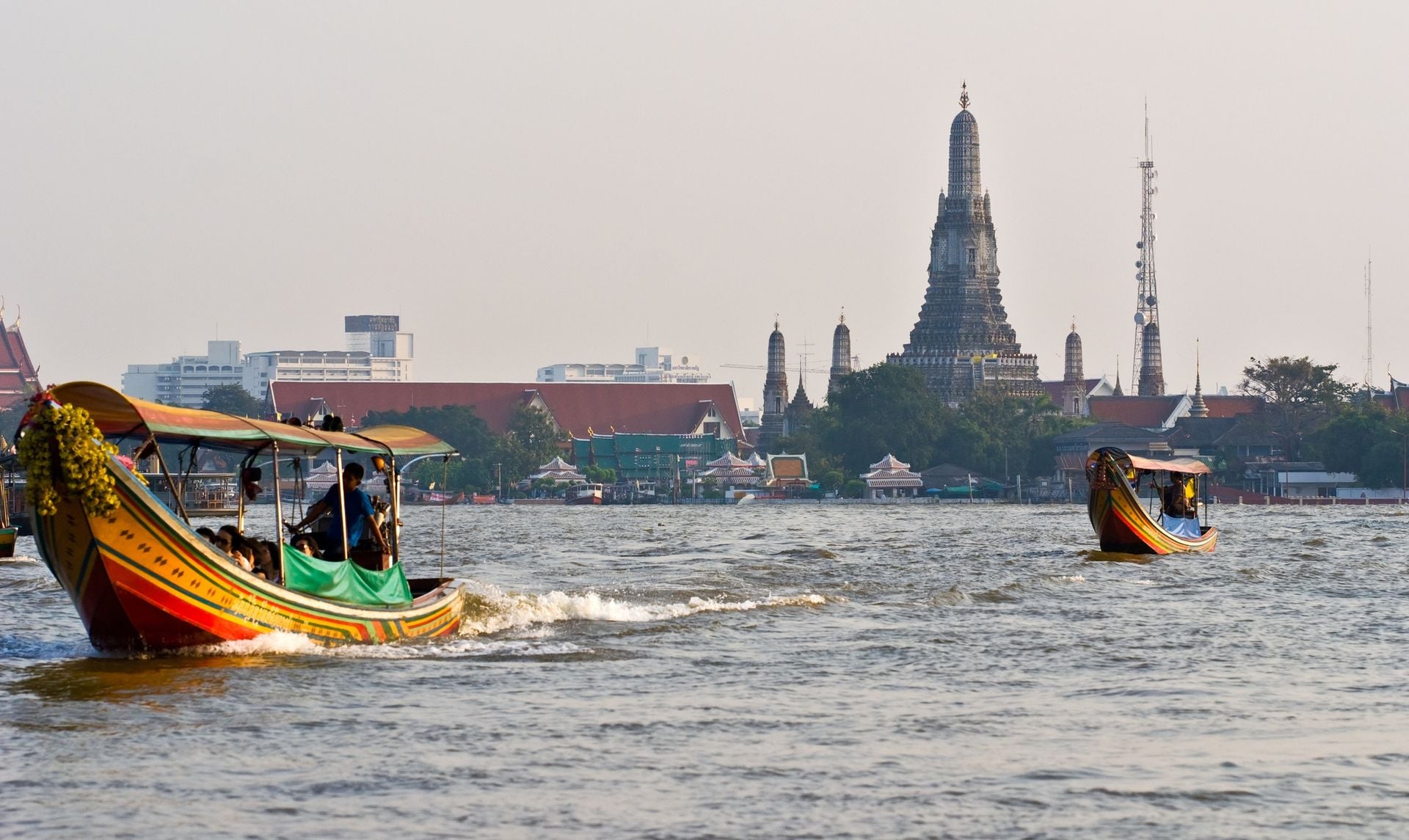 Wat arun from the Chao Praya River, Bangkok.