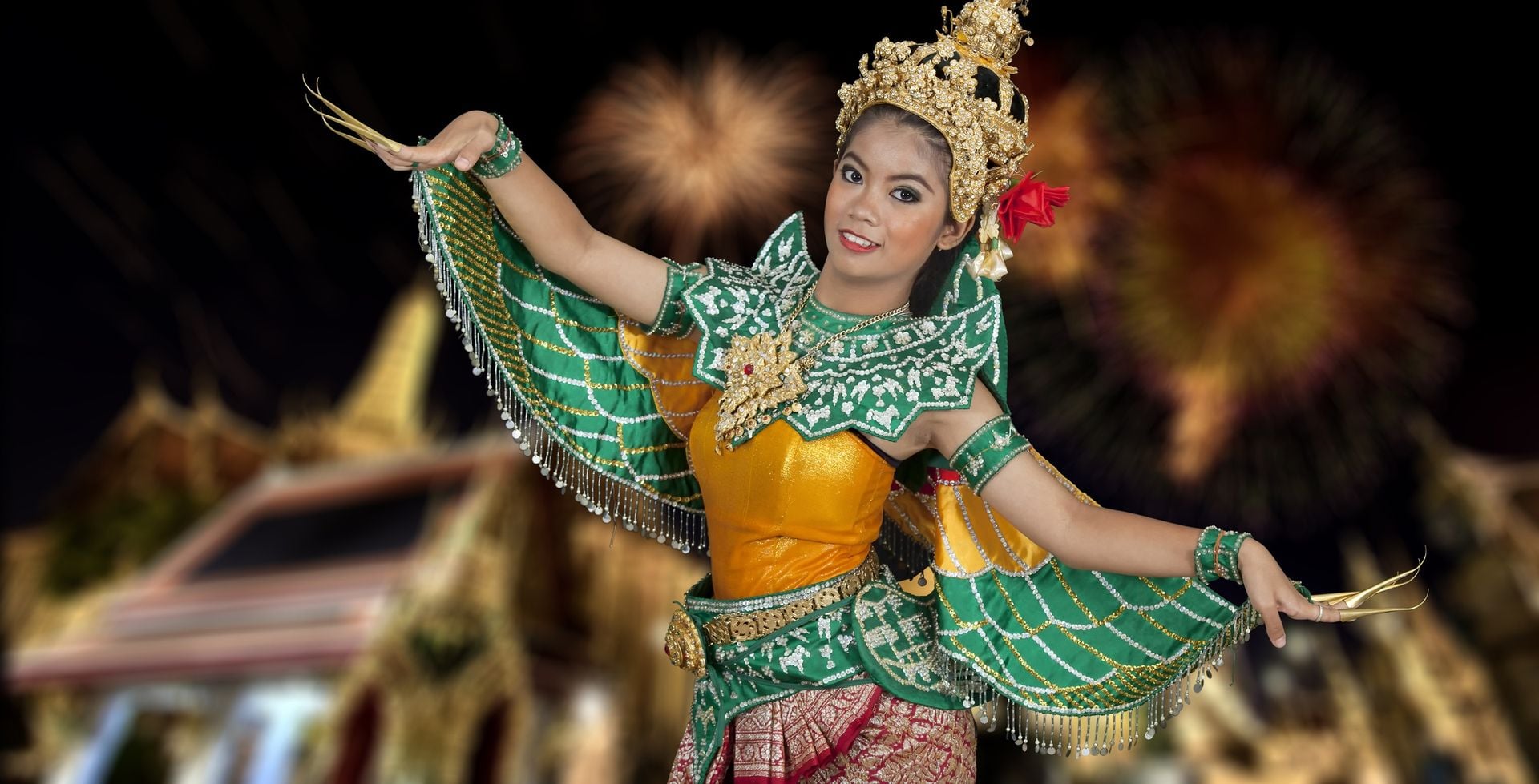 Lovely pretty with thai dance and culture