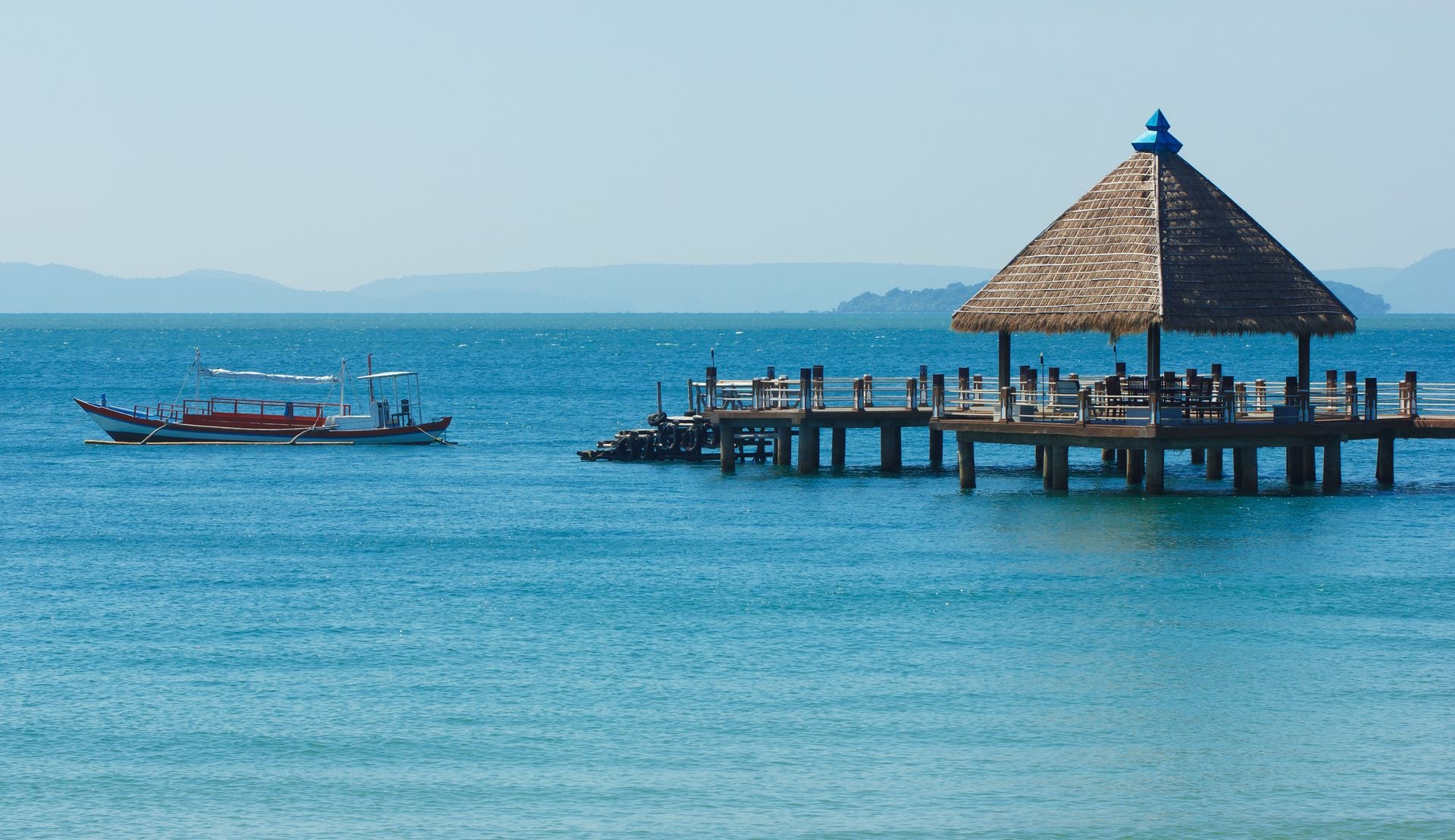 Serene view of port in Sihanoukville, Cambodia