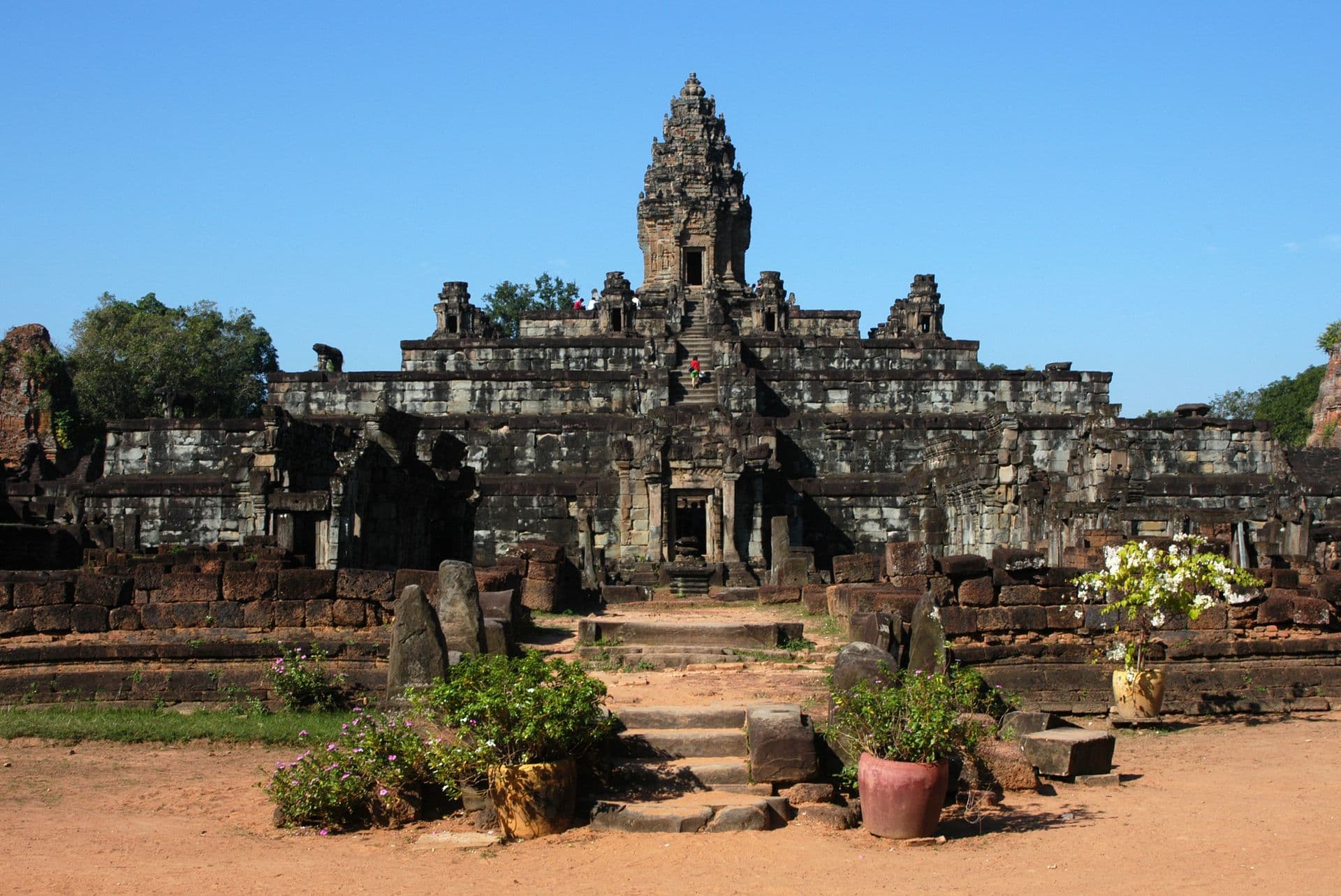 Bakong Temple in Roluos Village, the Angkor Area near Siem Reap, Cambodia.