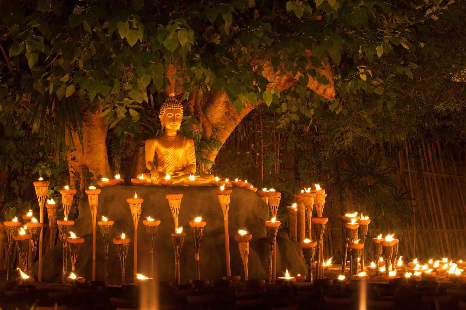 Floating lantern in Wat Phan Tao, Chiangmai,Thailand
