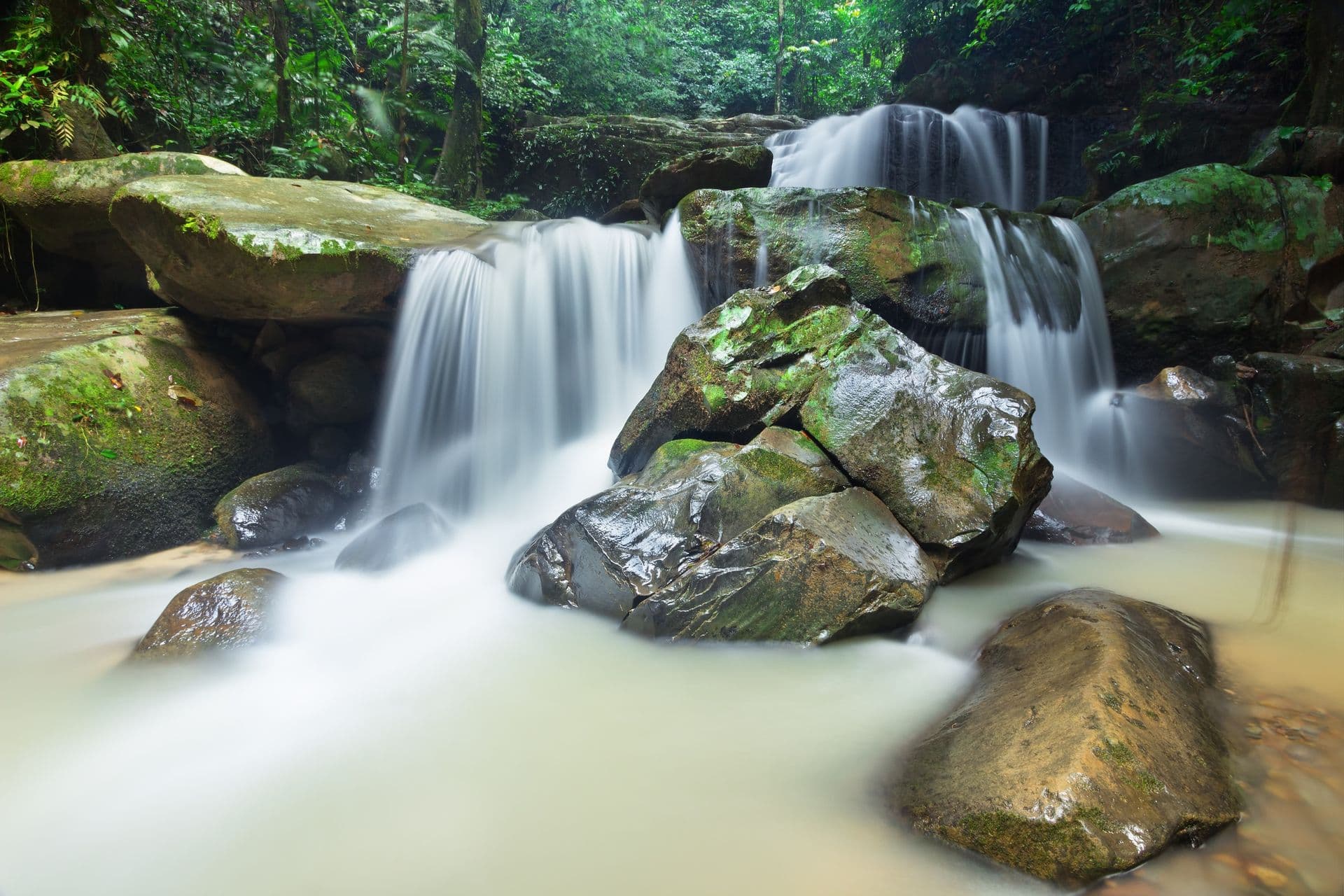 Waterfall in Borneo Jungle,Kionsom,Sabah.