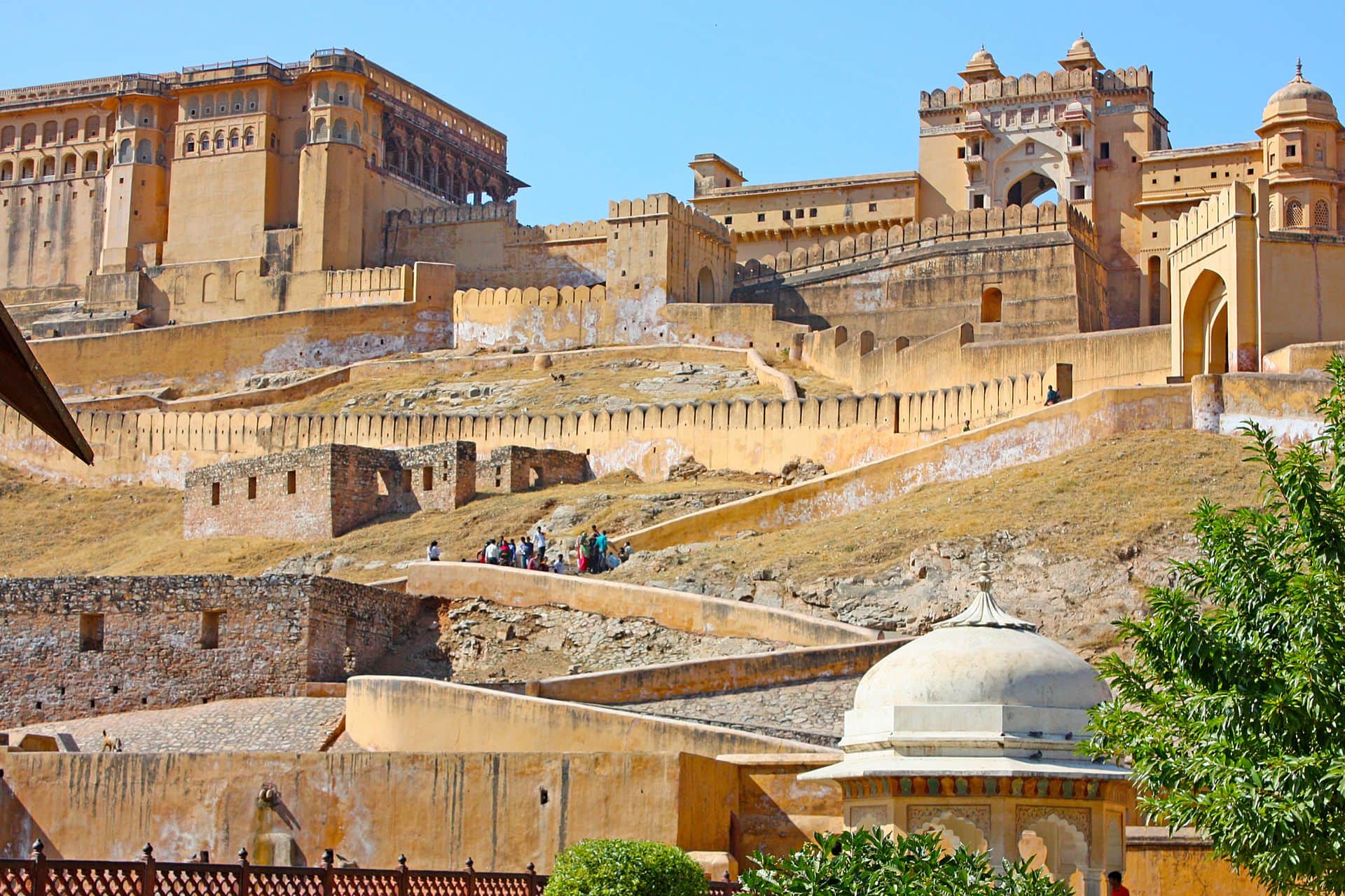 Beautiful Amber Fort near Jaipur city in India. Rajasthan