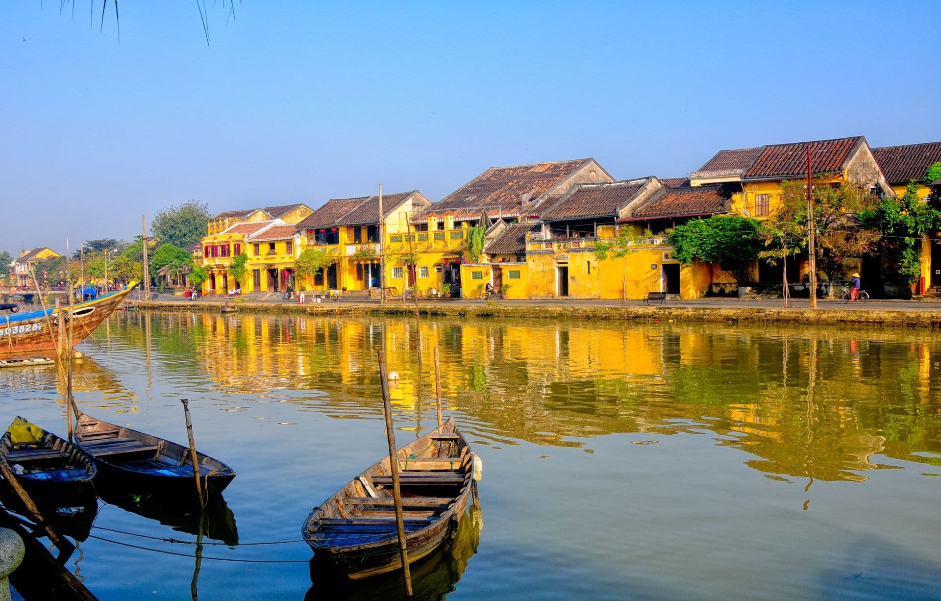 Hoai river in Hoi An ancient town in Vietnam