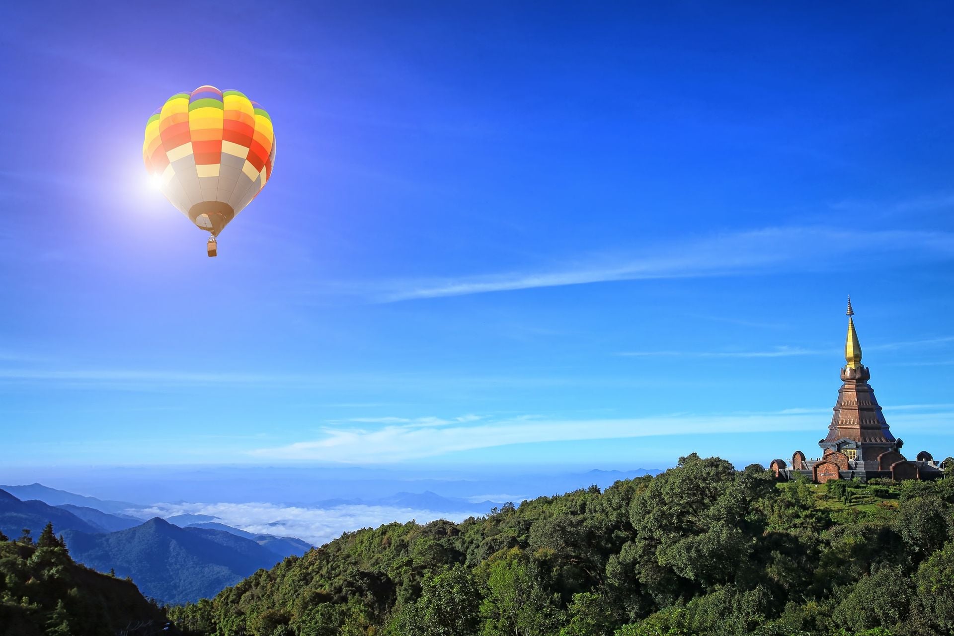 Hot air balloon at Doi Inthanon Chiang mai Thailand