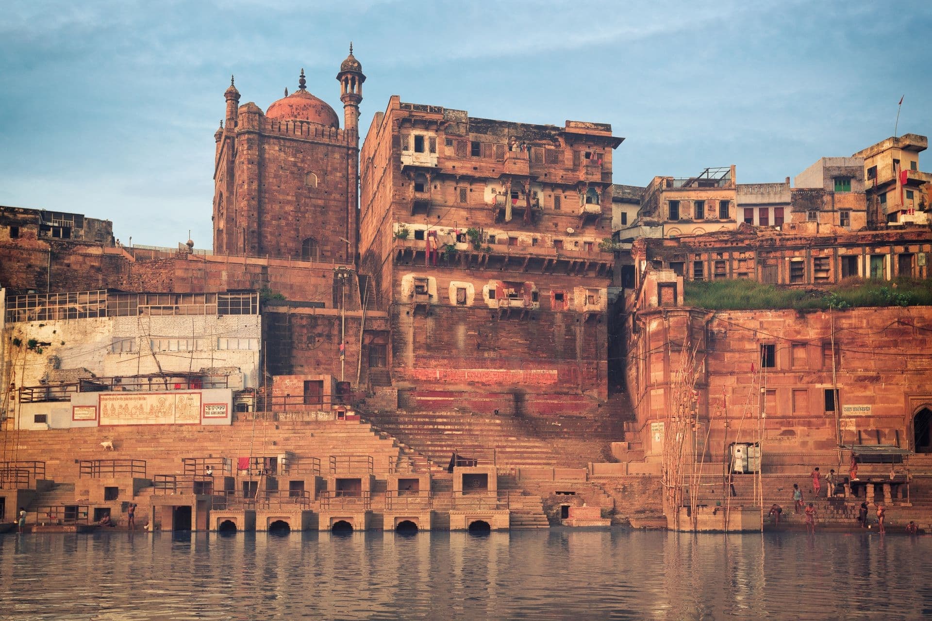 view of holy ghats of Varanasi