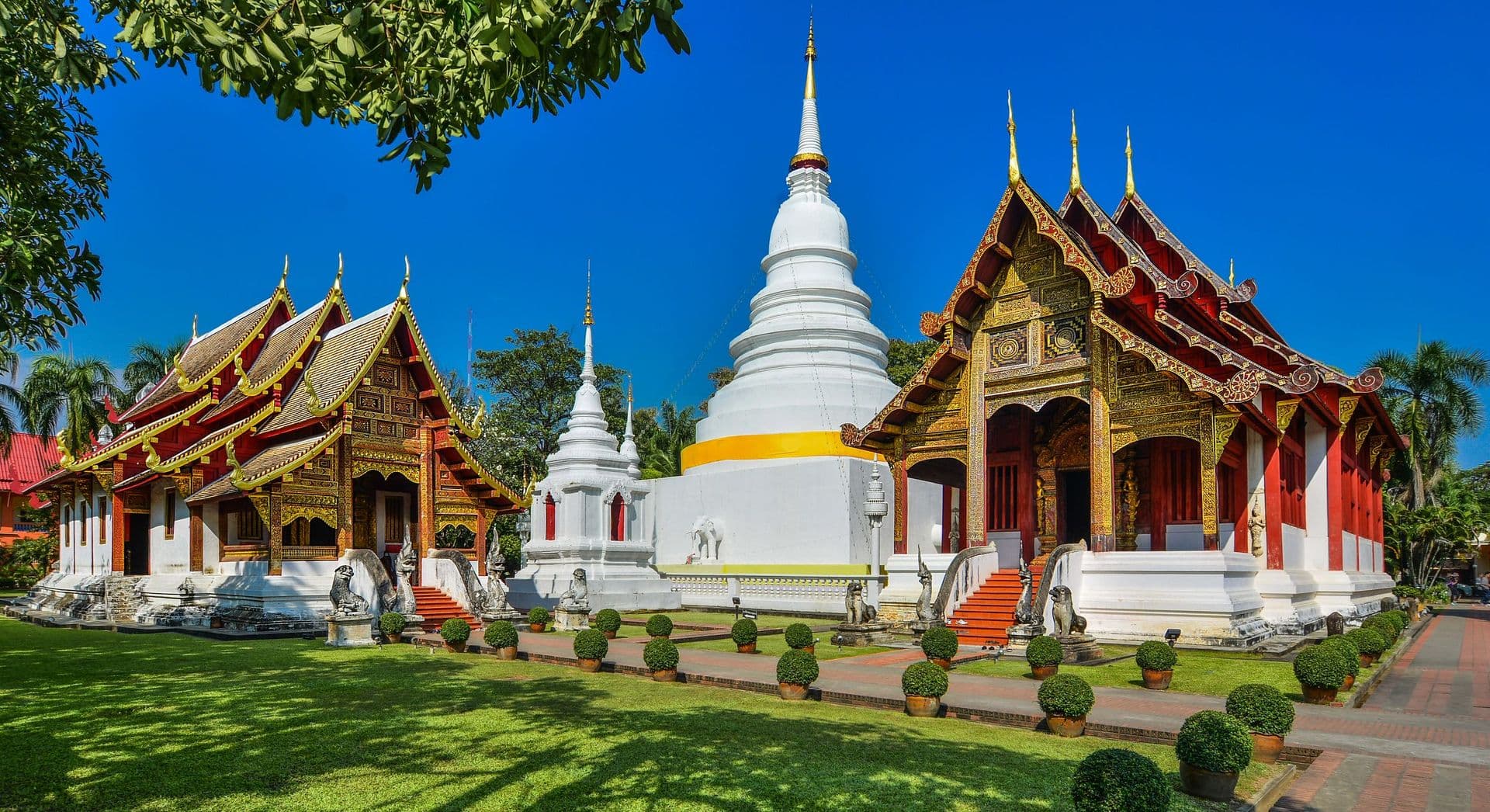 Wat Phra Singh is located in the western part of the old city center of Chiang Mai,Thailand