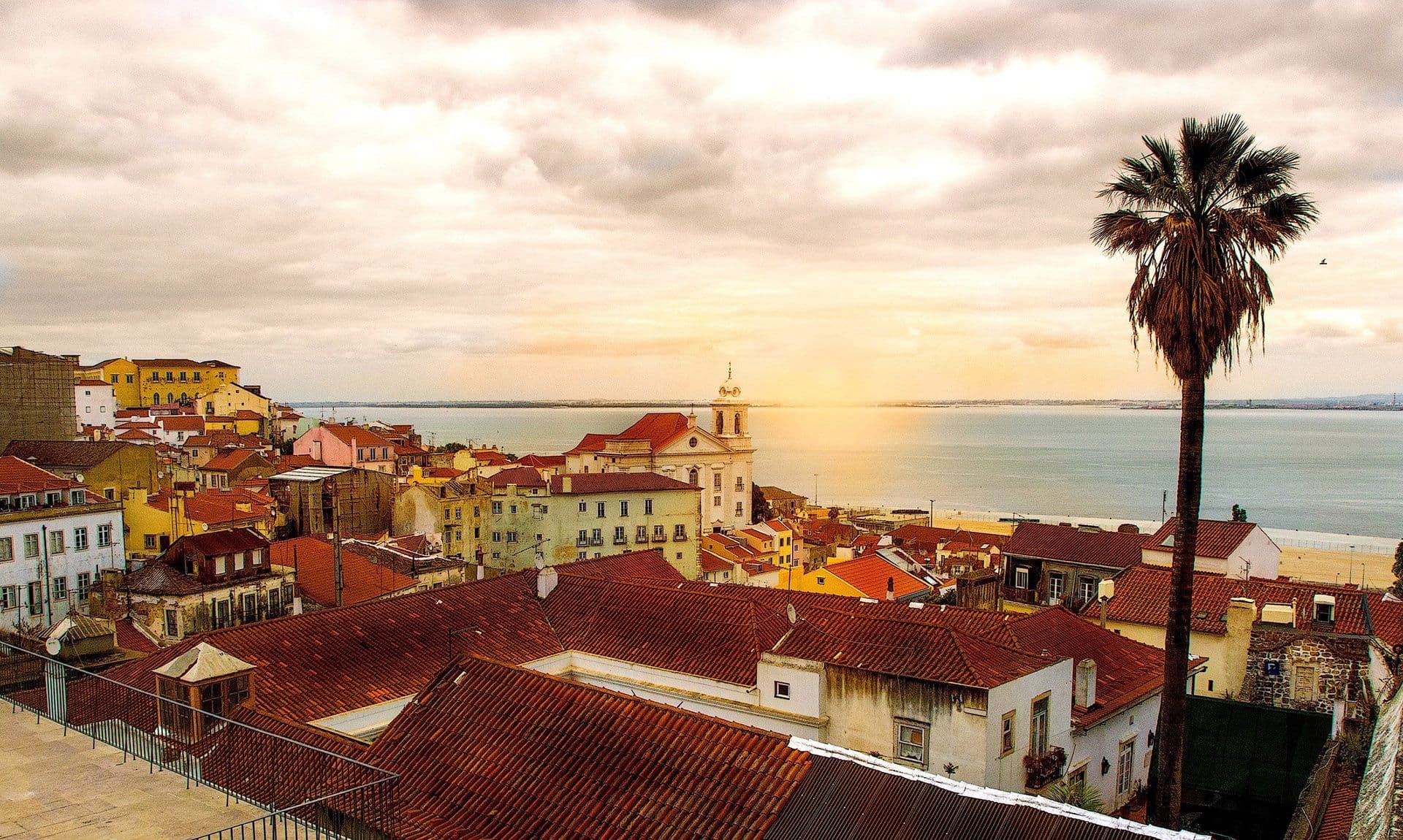 Lisbon city at sunset