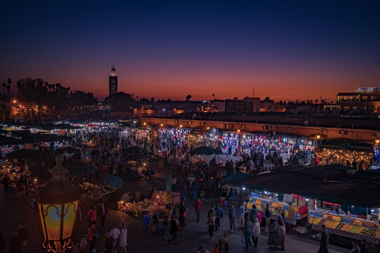 Marrakech at sunset, Morocco