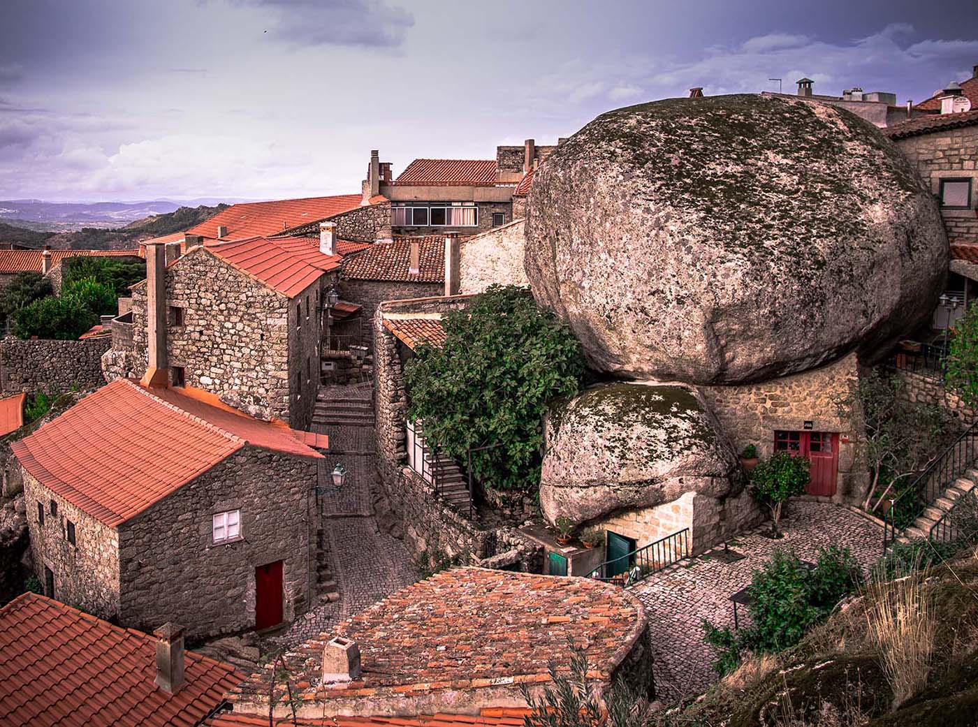 Unique medieval village of Monsanto Portugal with it's massive stone boulder houses © Shutterstock