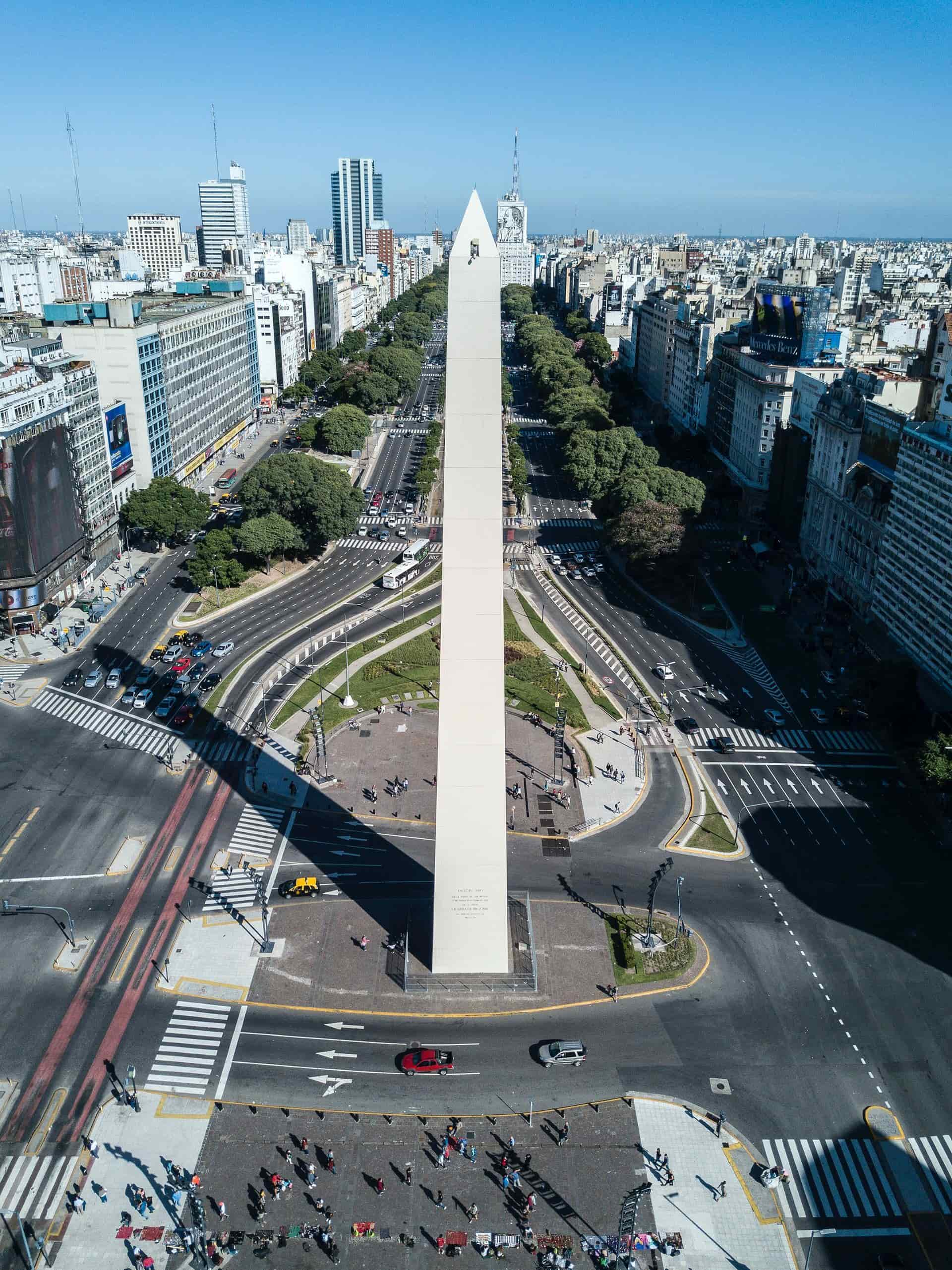 Obelisk in the city of Buenos Aires