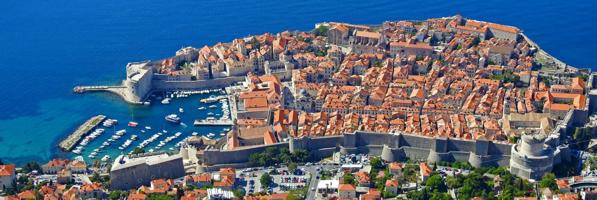 Panorama view of the old town Dubrovnik in Croatia