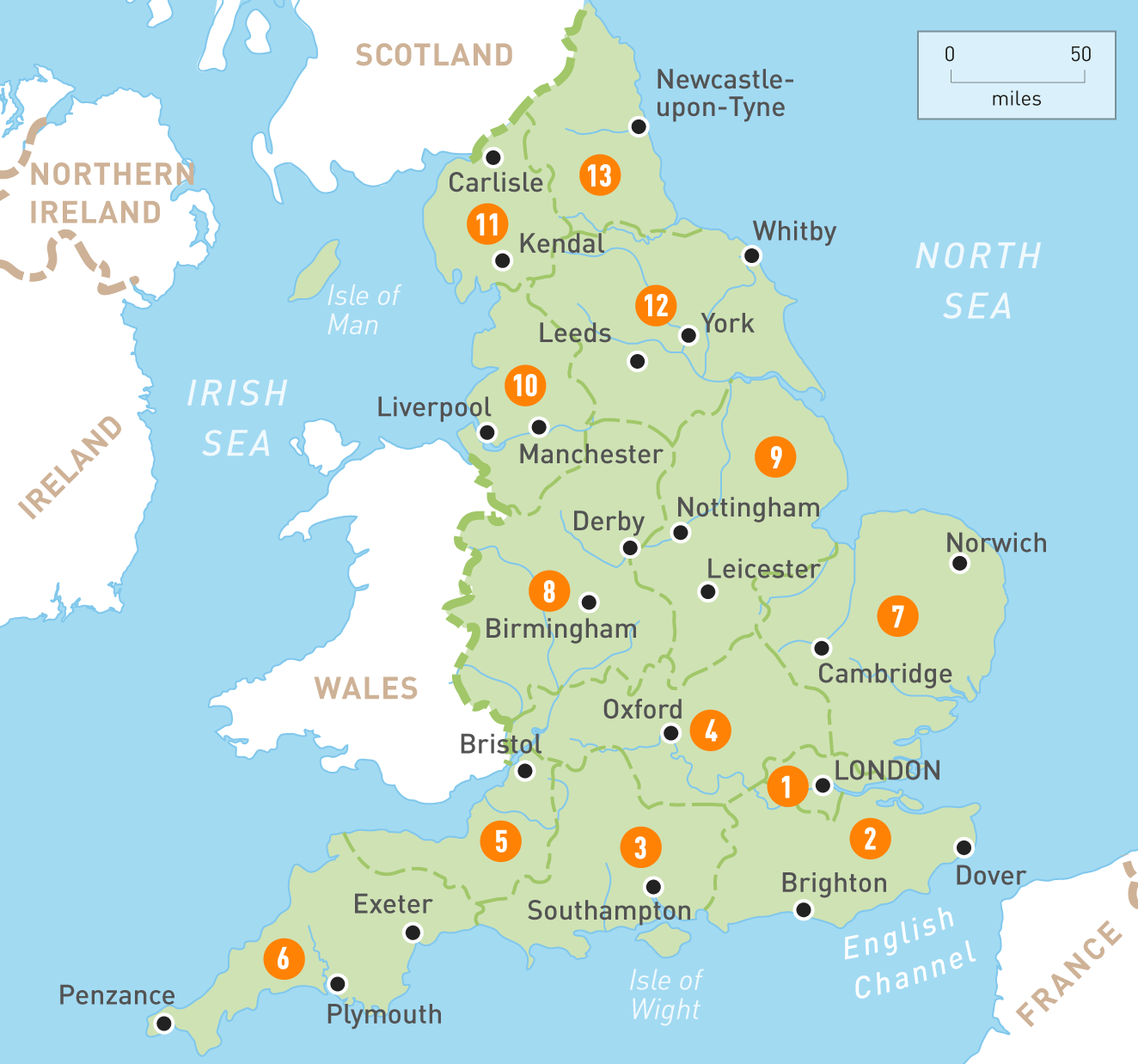 England Map Cities