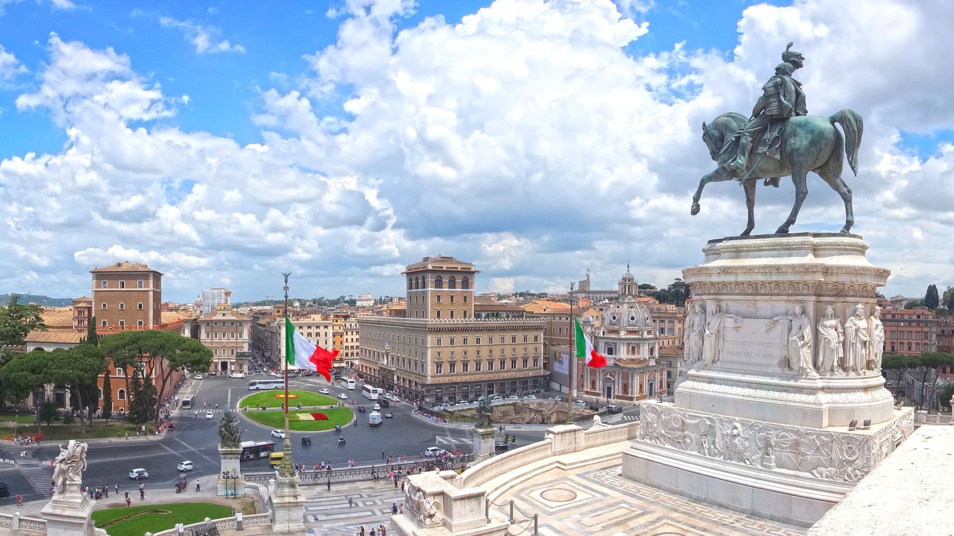 Piazza Venezia in Rome, statue of Victor Emmanuel II, the first king of united Italy