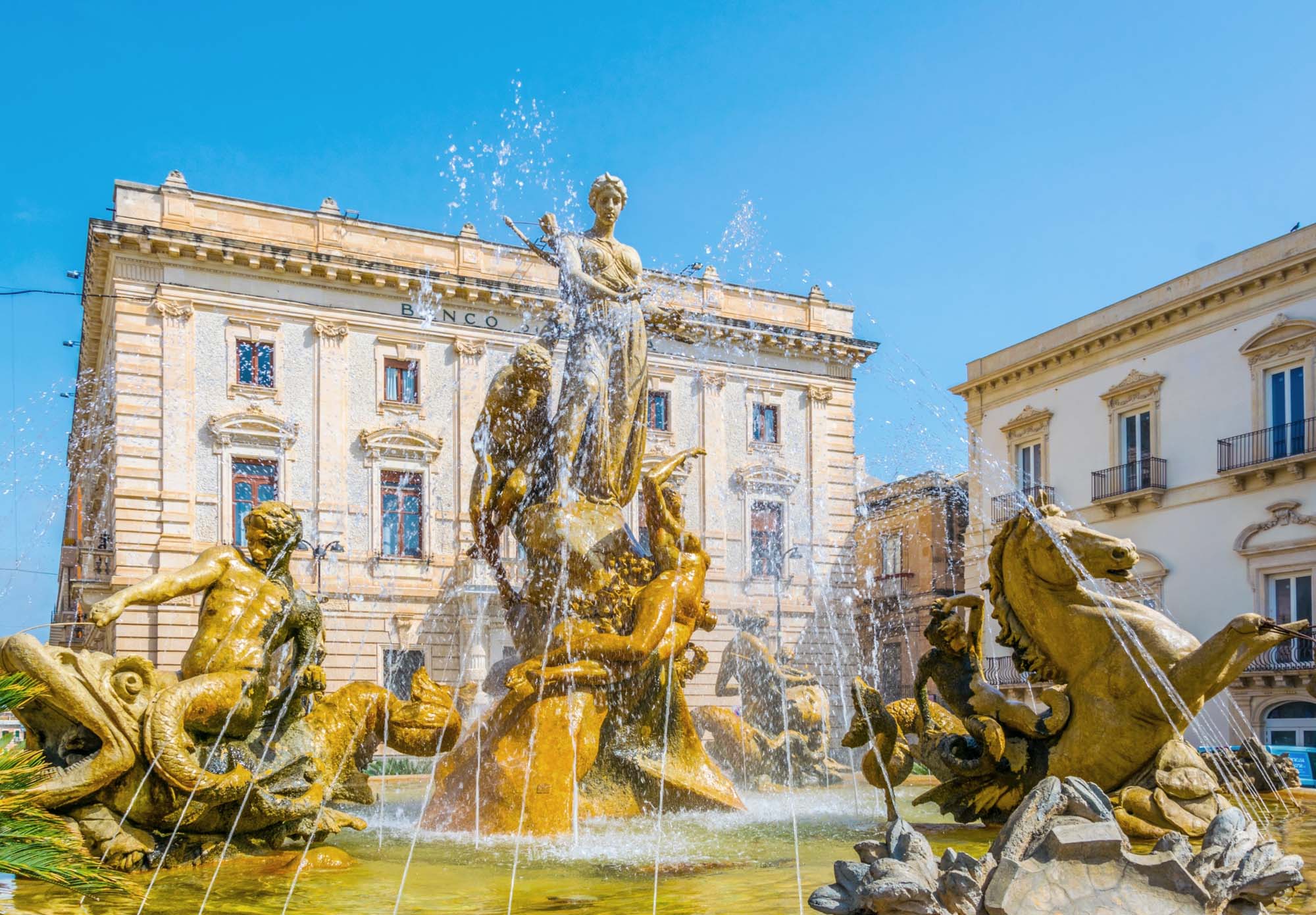 Fountain of Diana in Syracuse, Sicily, Italy