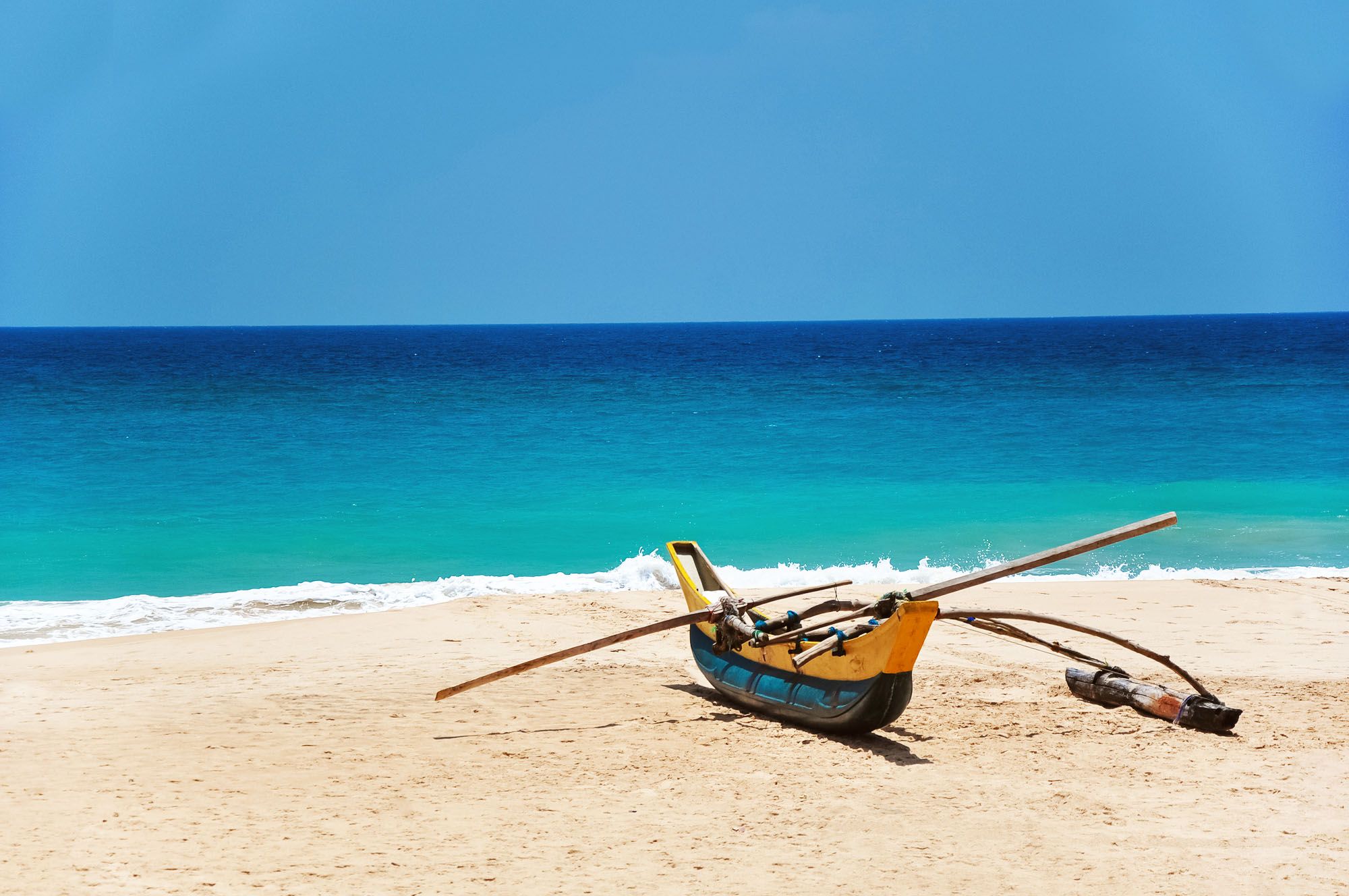 Boat in the beautiful beach, Passikudah