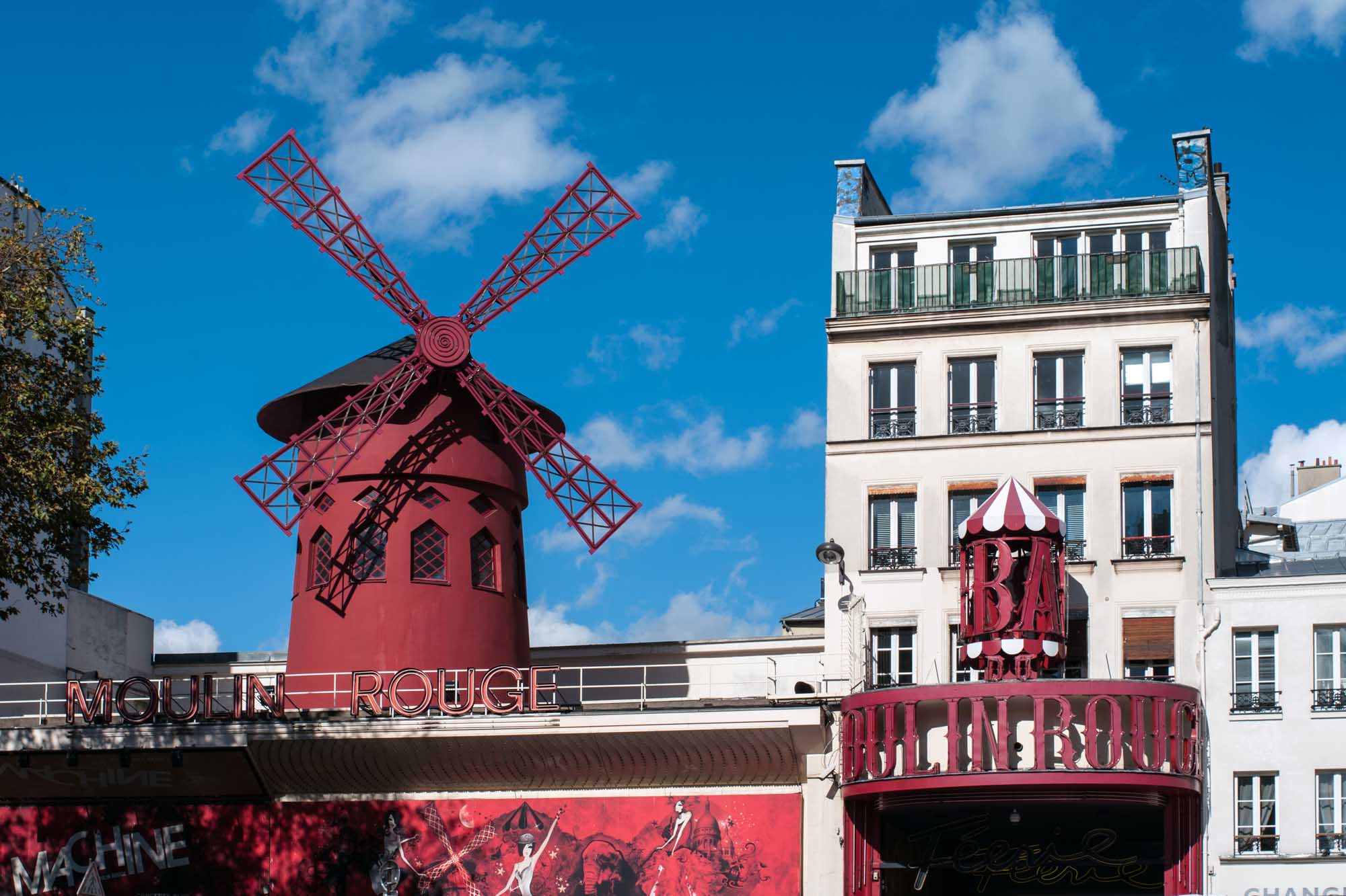 Cabaret Moulin Rouge in a sunny day