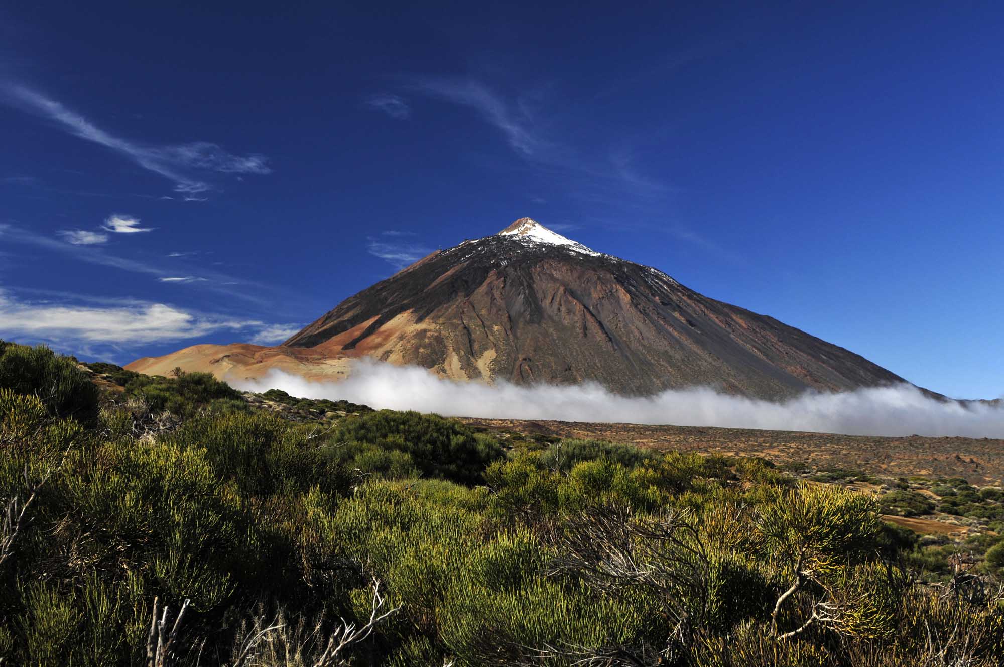 Snow-covered peak of Teide