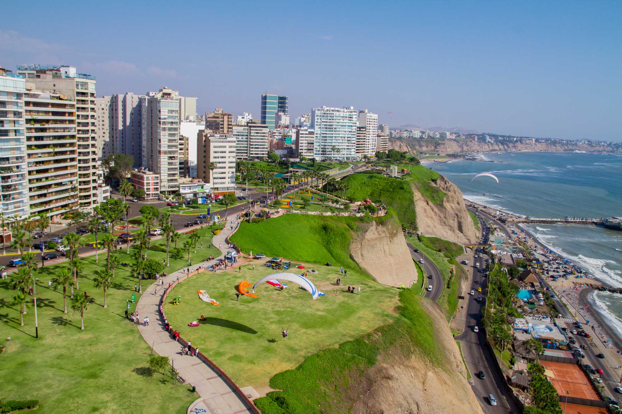Aerial shot of Lima city