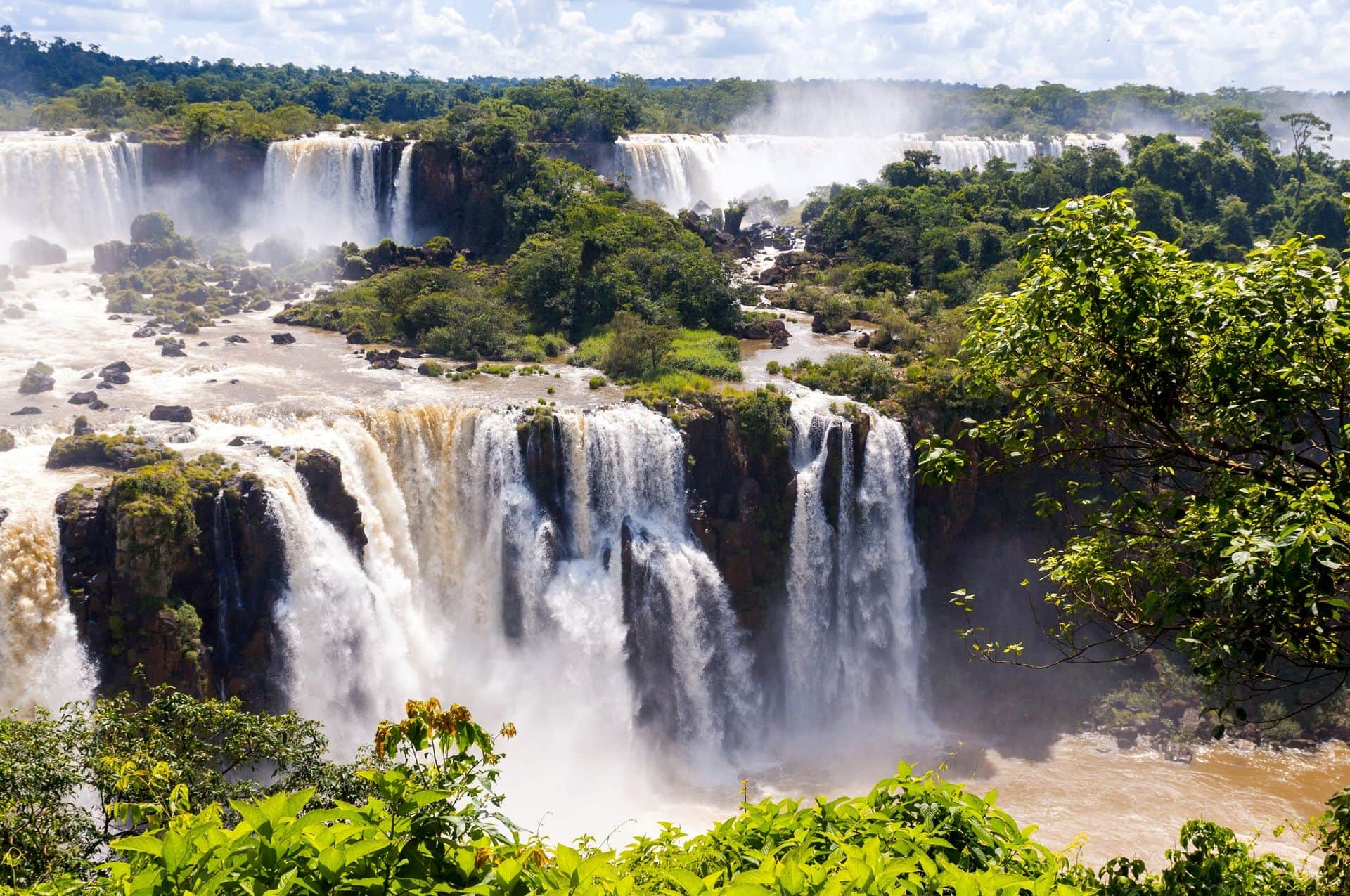 Iguassu Falls is the largest series of waterfalls on the planet, located in Brazil, Argentina, and Paraguay.