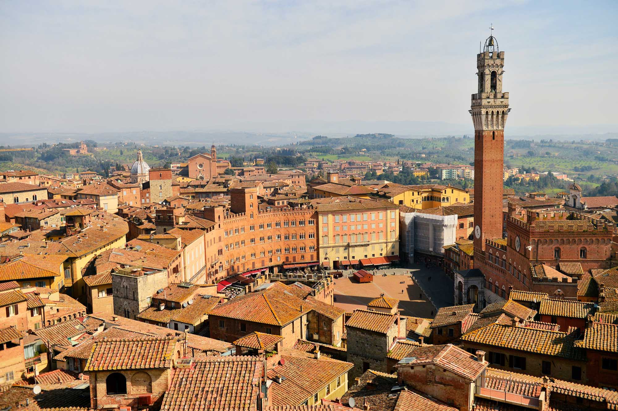 Piazza del Campo with Palazzo Pubblico, Siena, Italy