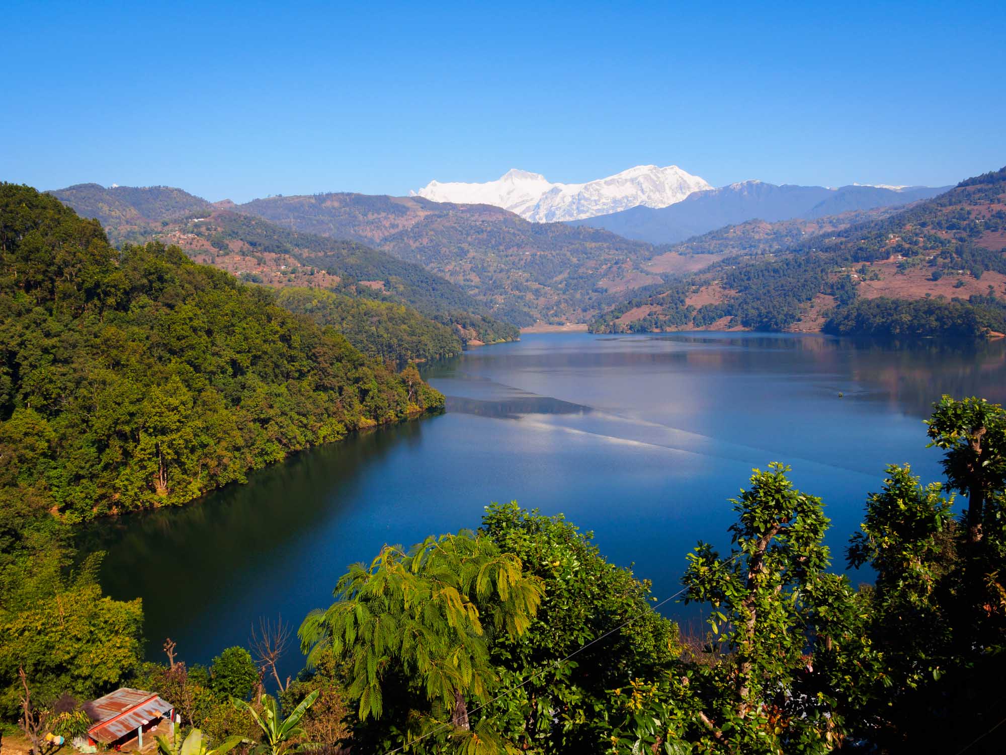 Begnas Tal, Nepal with the Annapurna Himalaya visible in the background
