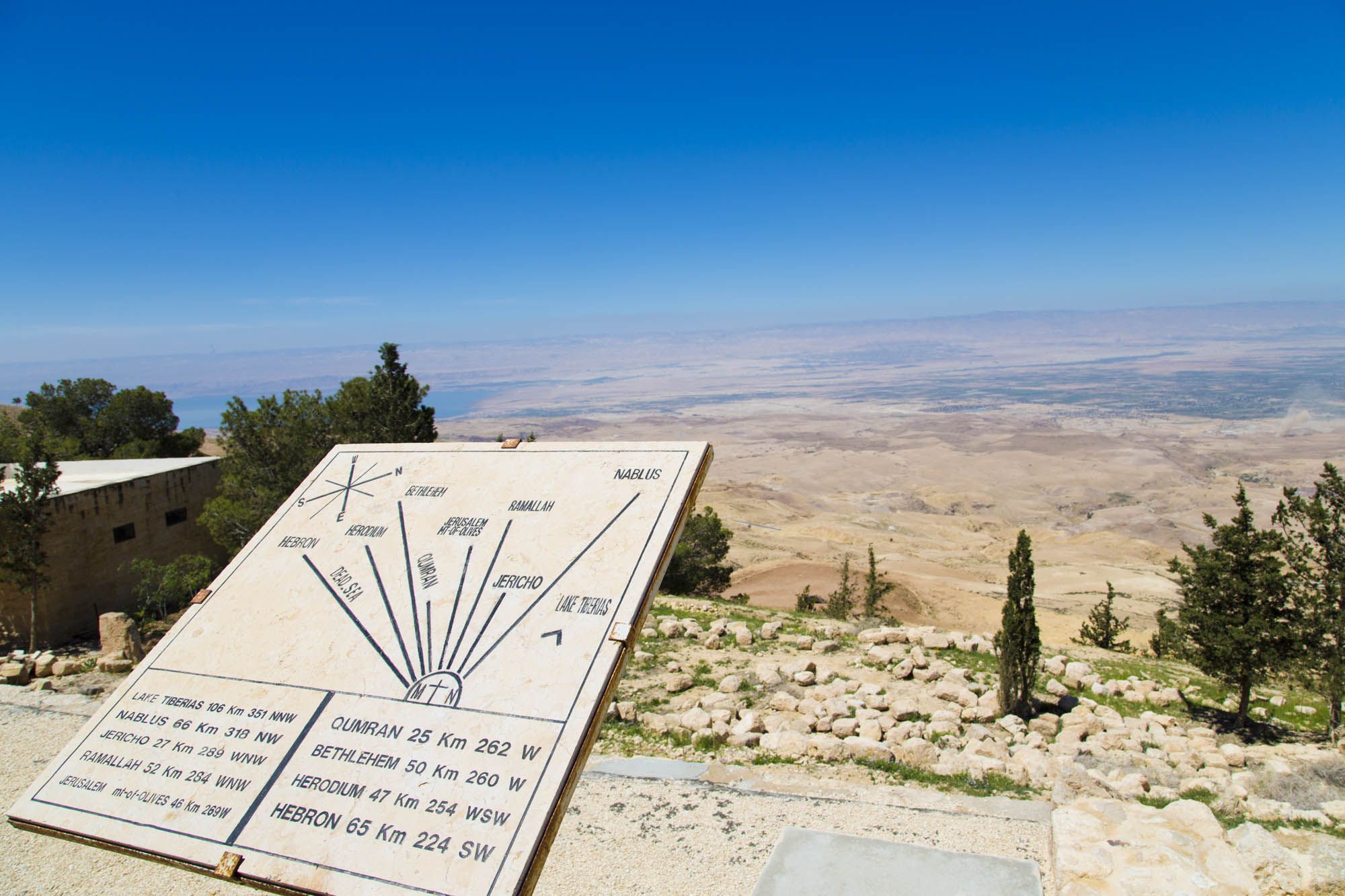 View in Mount Nebo overlooking the holy land and the dead sea