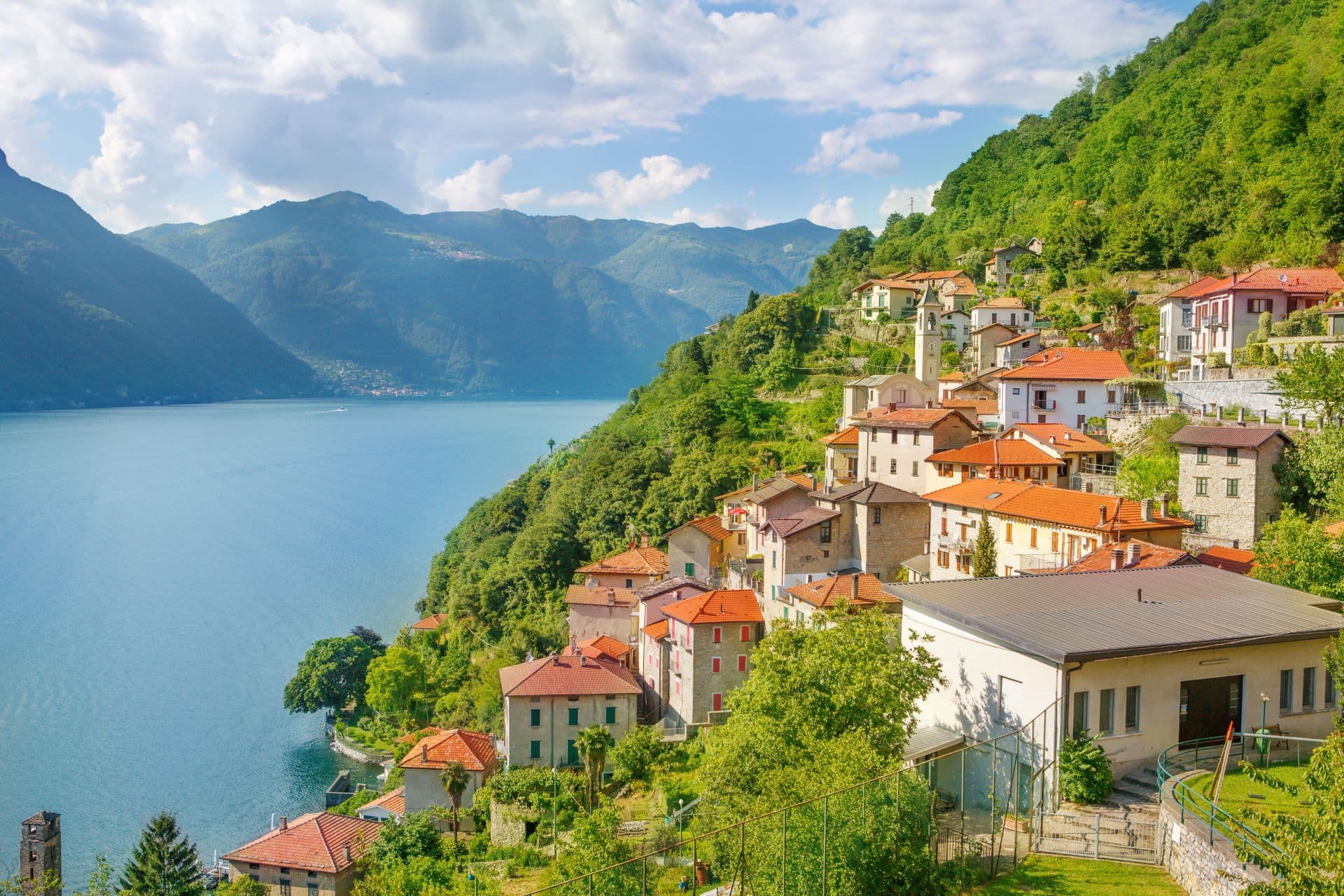 Architecture of Careno village, placed on the Como Lake, in the northern part of Italy.